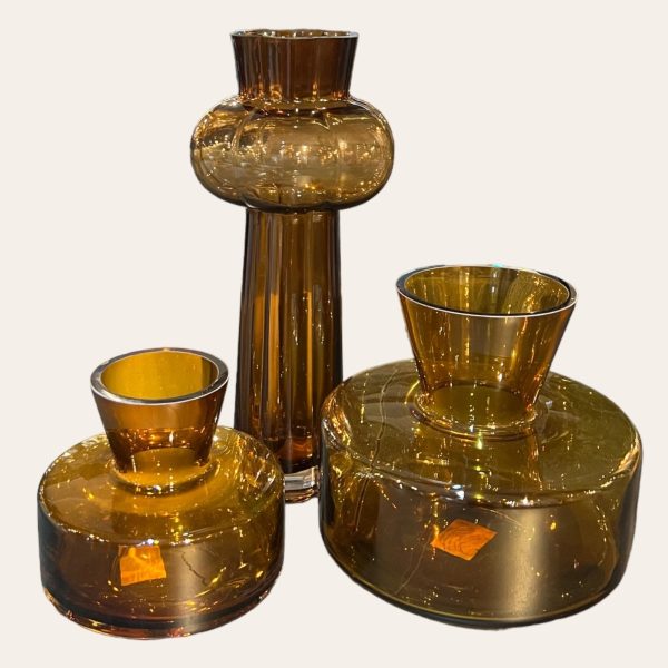 כד זכוכית אמבר פיה נפתחת דגם איקו