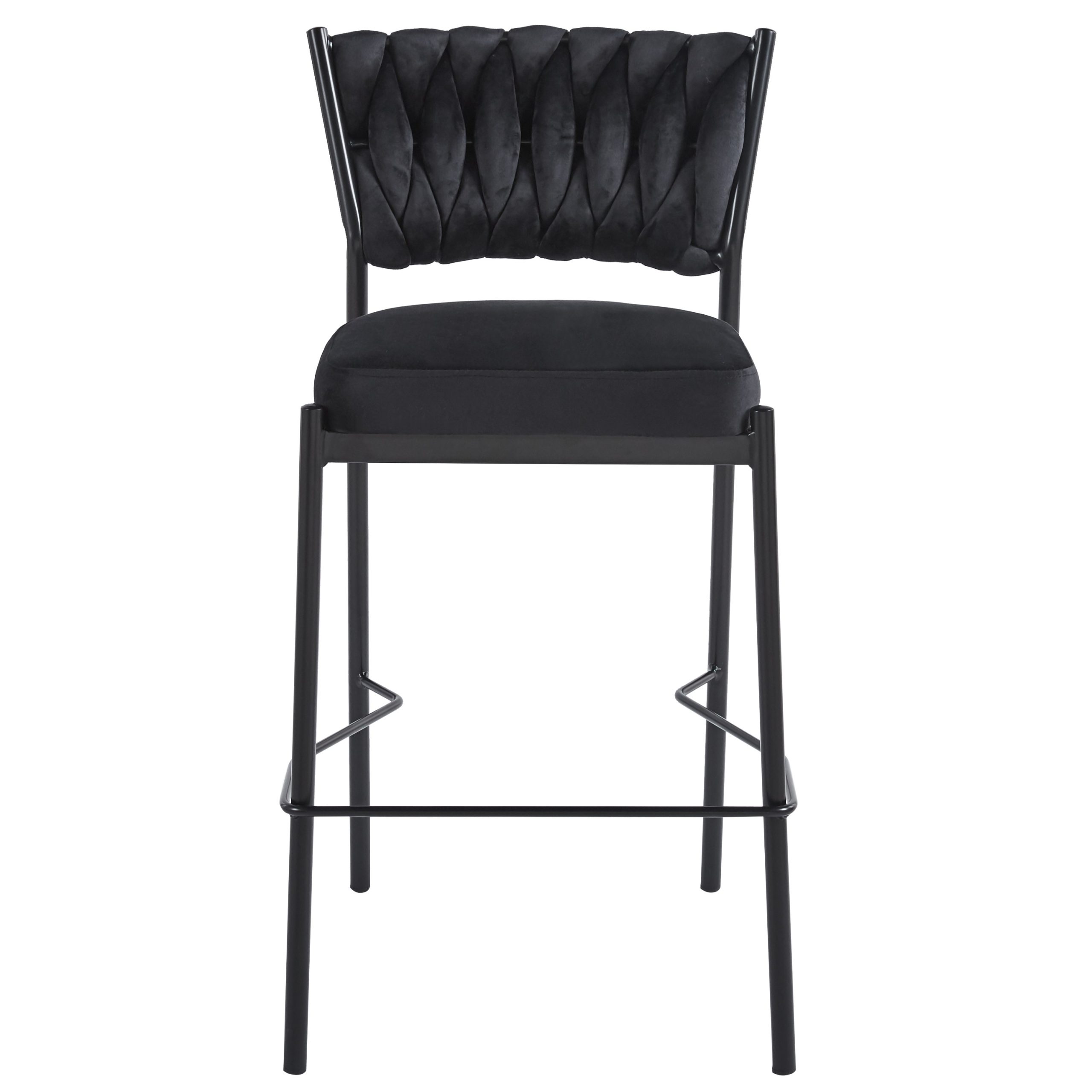 כסא בר דגם מרילין קלוע רגל שחורה קטיפה שחורה כסא בר דגם מרילין קלוע רגל שחורה קטיפה שחורה