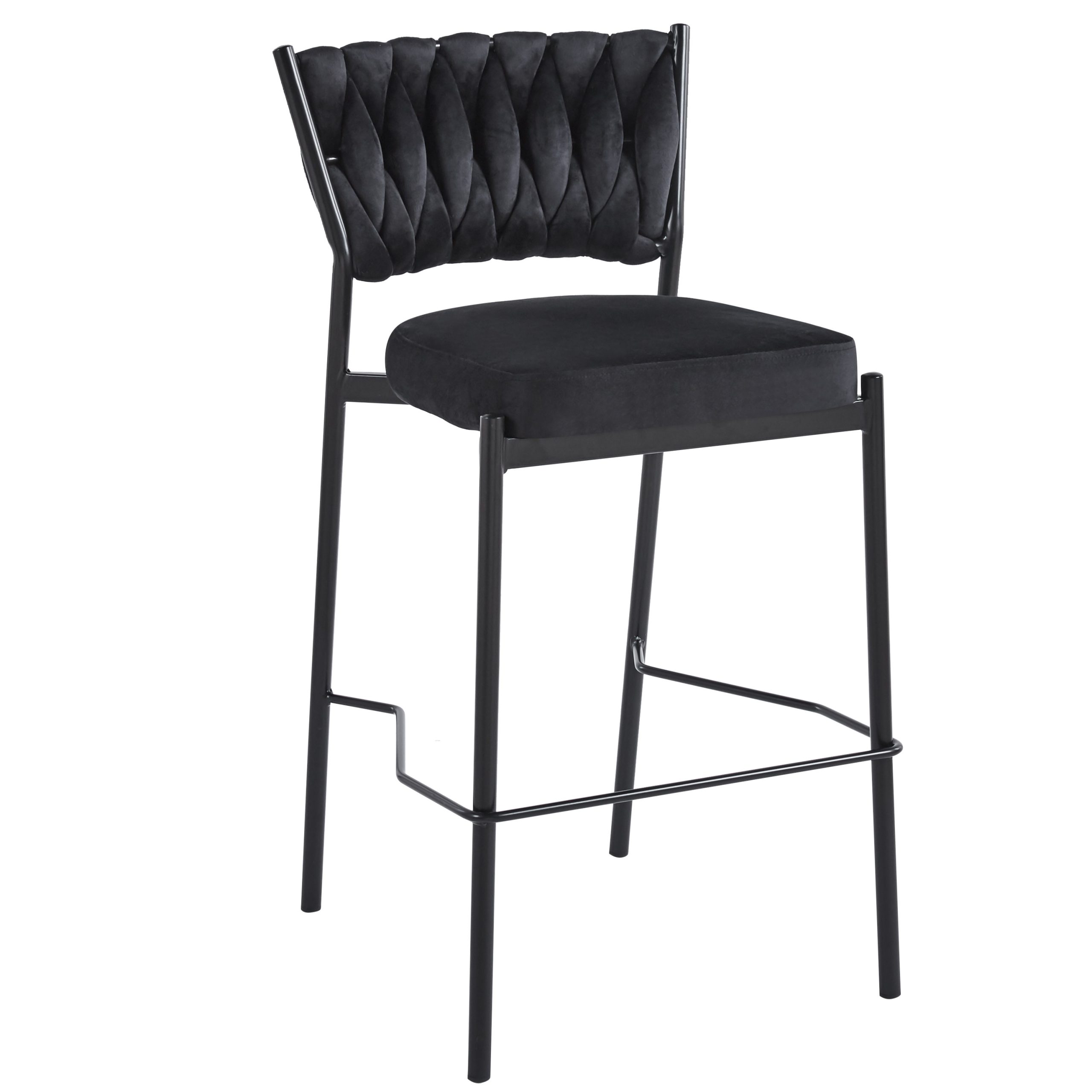 כסא בר דגם מרילין קלוע רגל שחורה קטיפה שחורה כסא בר דגם מרילין קלוע רגל שחורה קטיפה שחורה