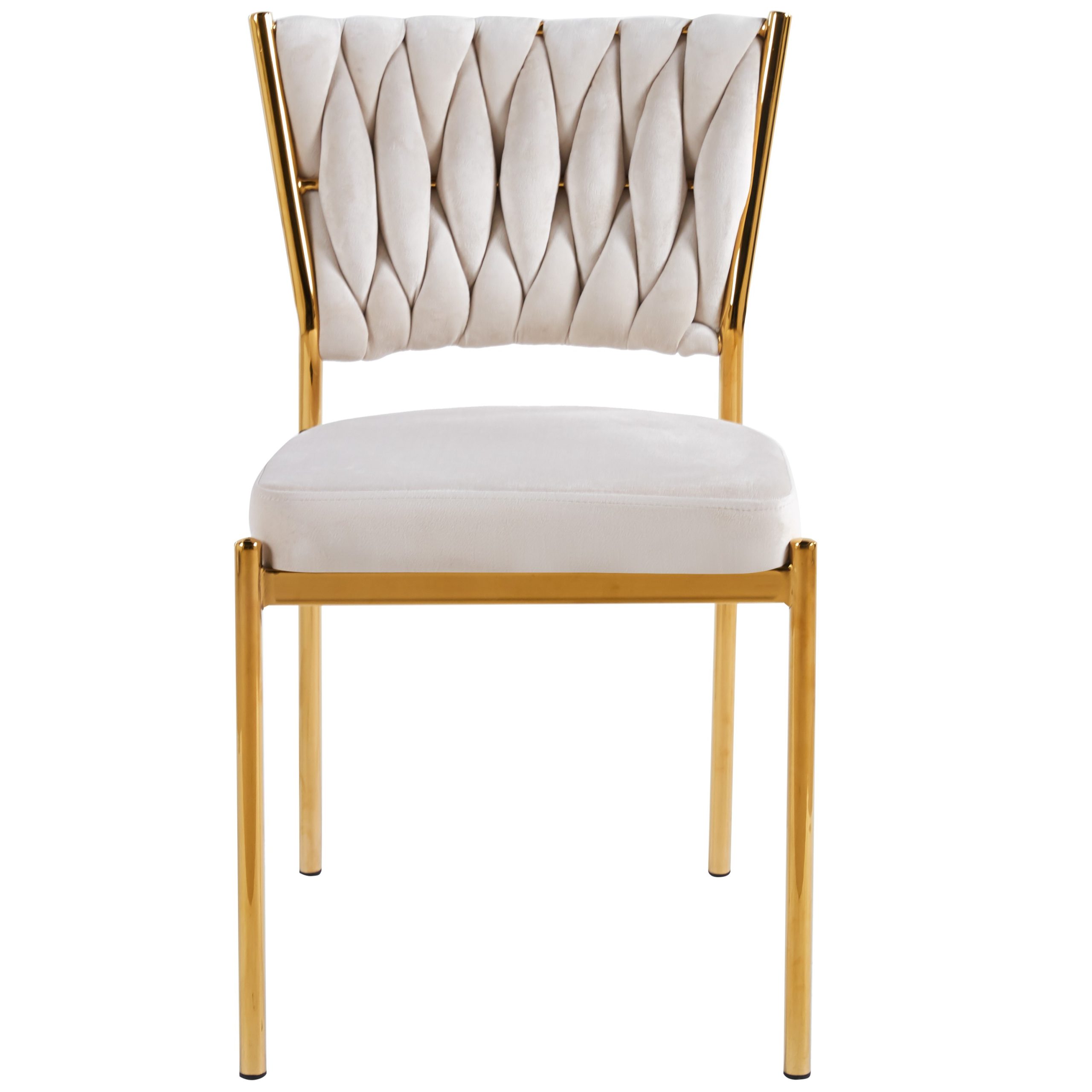 כסא פינת אוכל קלוע רגל זהב קטיפה שמנת דגם מרילין כסא פינת אוכל קלוע רגל זהב קטיפה שמנת דגם מרילין