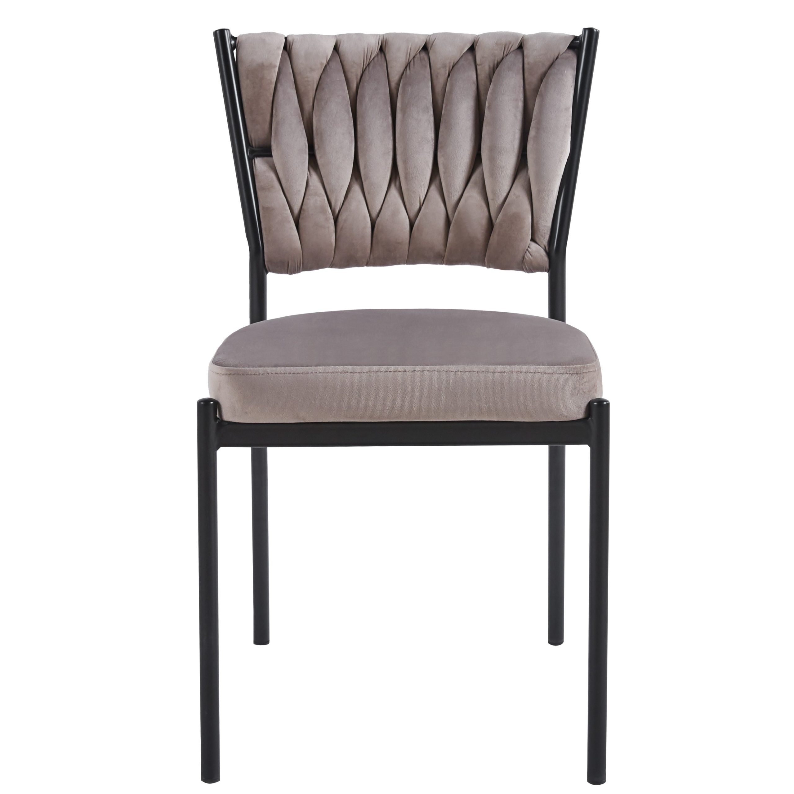 כסא פינת אוכל קלוע רגל שחורה קטיפה בז דגם מרילין כסא פינת אוכל קלוע רגל שחורה קטיפה בז דגם מרילין