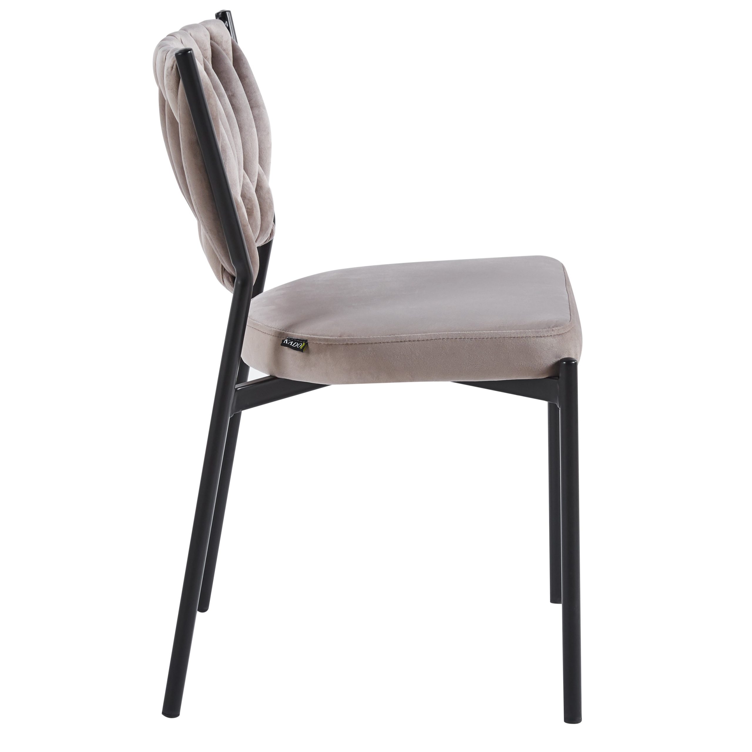 כסא פינת אוכל קלוע רגל שחורה קטיפה בז דגם מרילין כסא פינת אוכל קלוע רגל שחורה קטיפה בז דגם מרילין