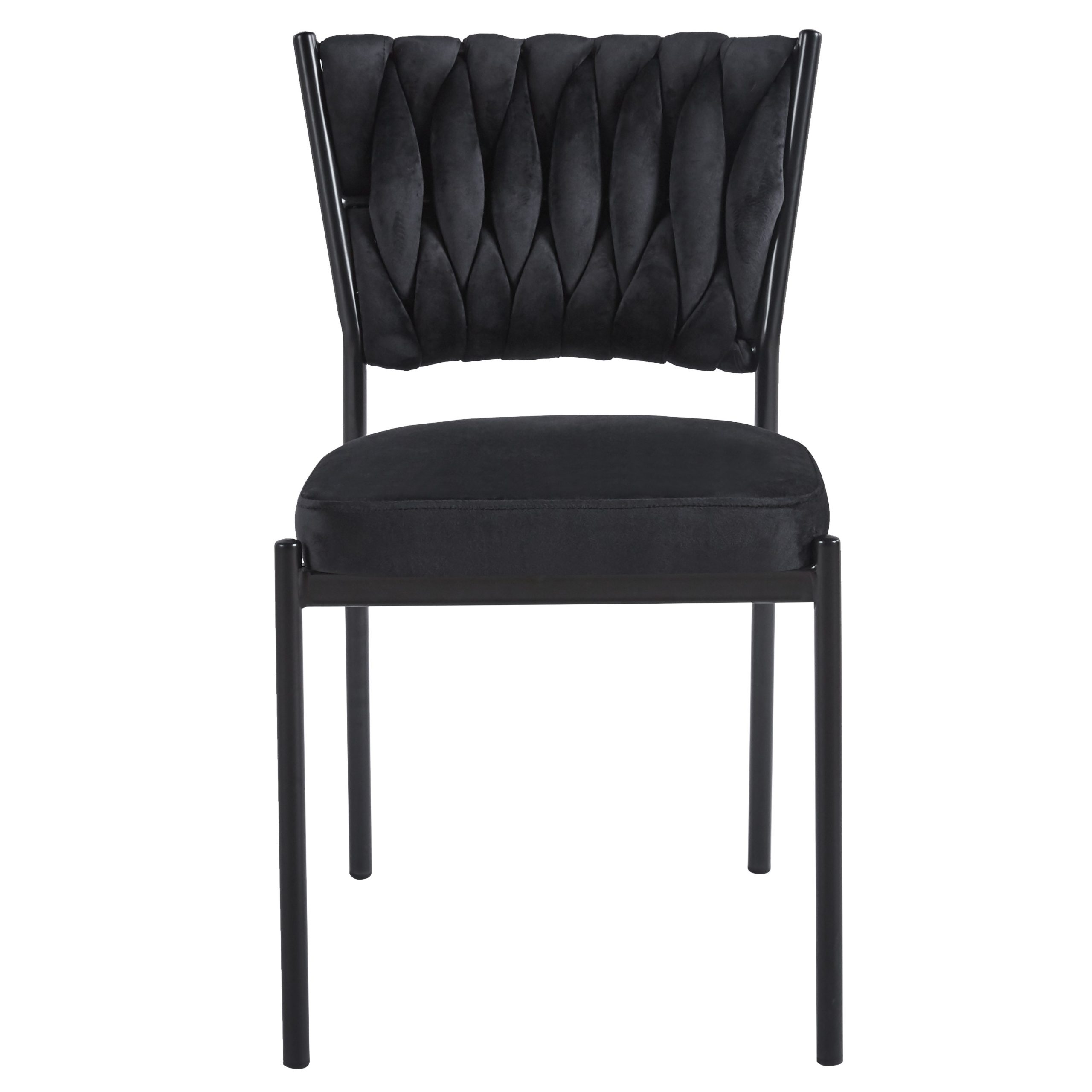 כסא פינת אוכל קלוע רגל שחורה קטיפה שחורה דגם מרילין כסא פינת אוכל קלוע רגל שחורה קטיפה שחורה דגם מרילין