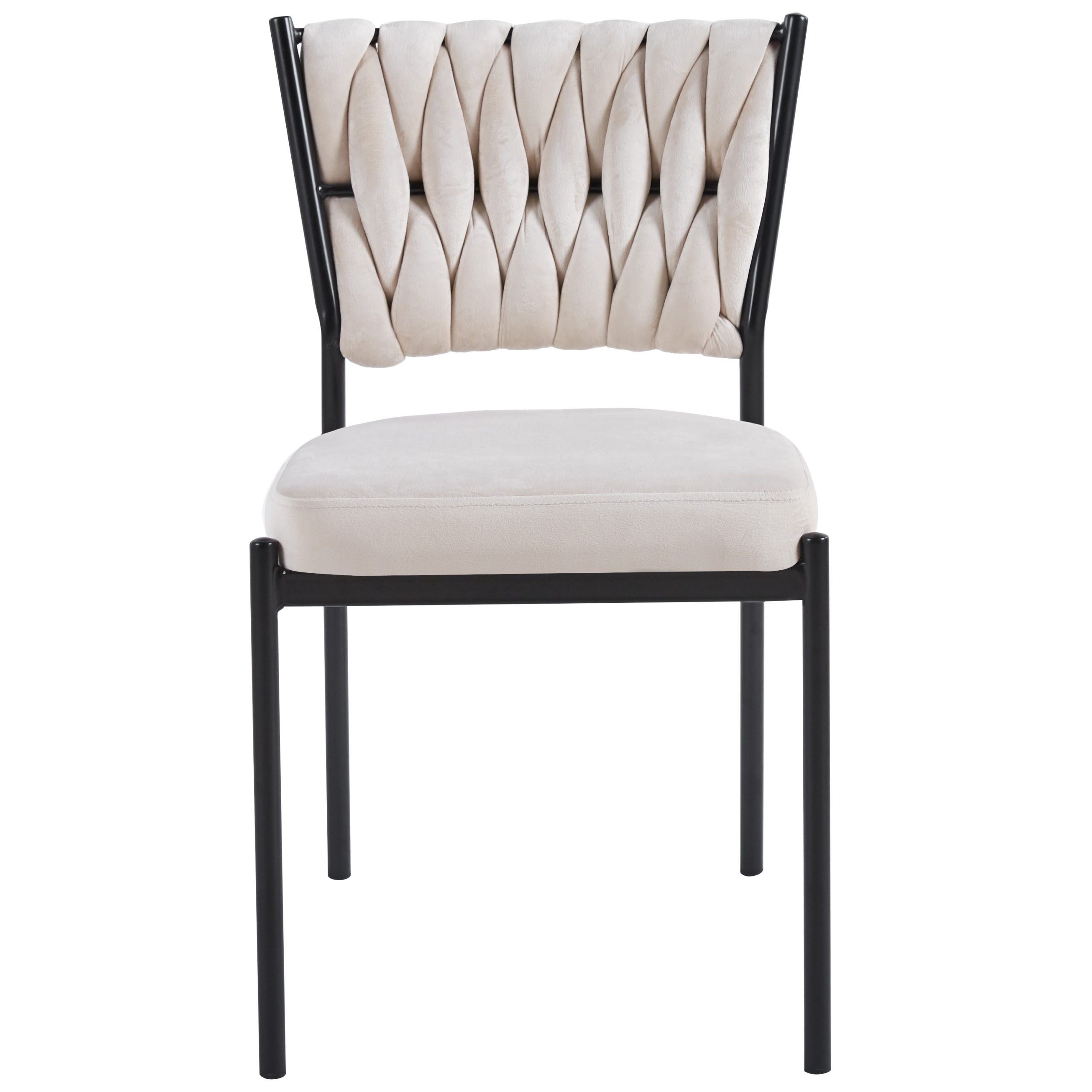 כסא פינת אוכל קלוע רגל שחורה קטיפה שמנת דגם מרילין כסא פינת אוכל קלוע רגל שחורה קטיפה שמנת דגם מרילין