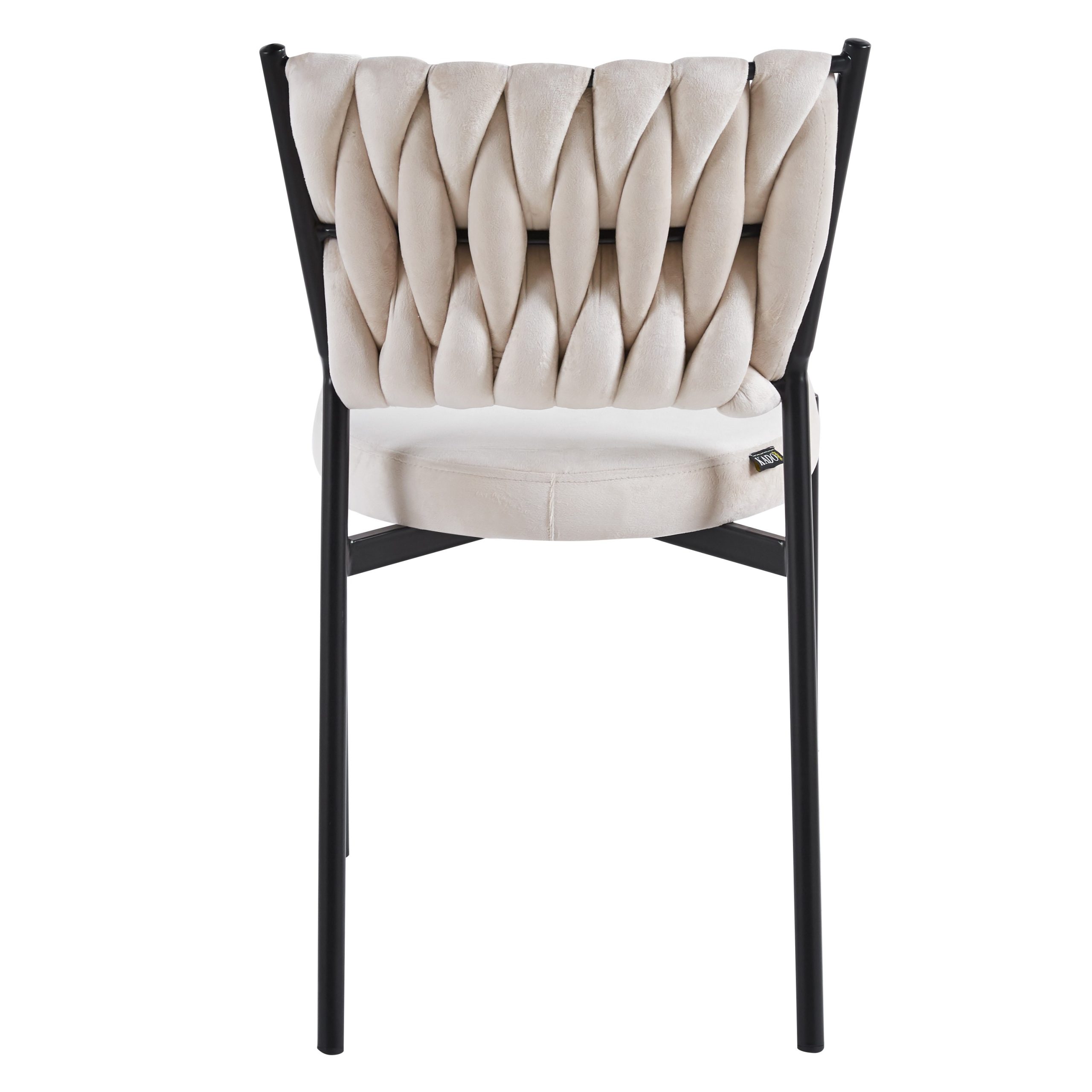 כסא פינת אוכל קלוע רגל שחורה קטיפה שמנת דגם מרילין כסא פינת אוכל קלוע רגל שחורה קטיפה שמנת דגם מרילין