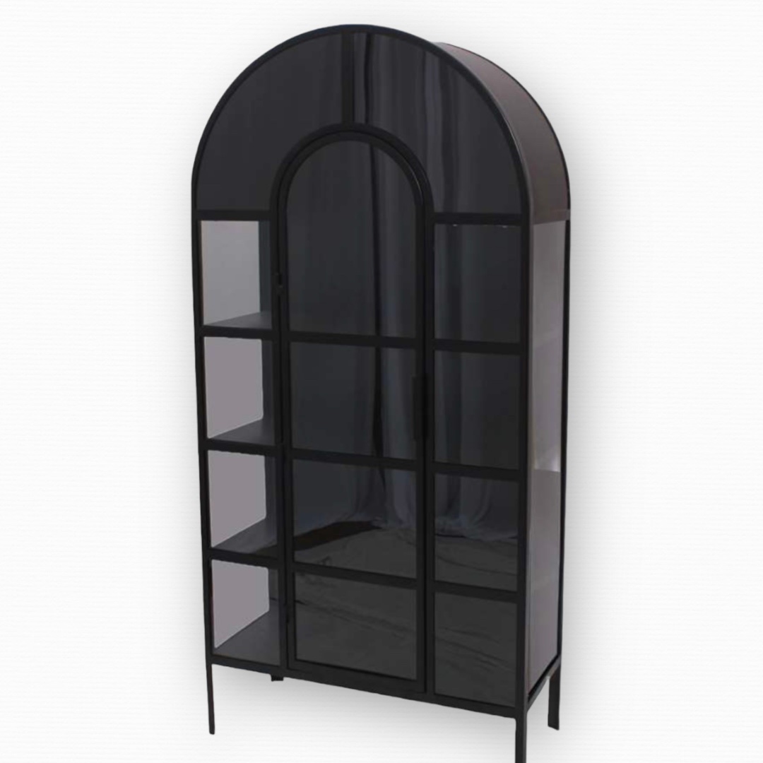 ויטרינה ברזל ראש עגול דלת זכוכית דגם סוניל