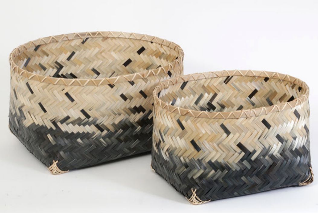 זוג סלסלות ראטן גולי