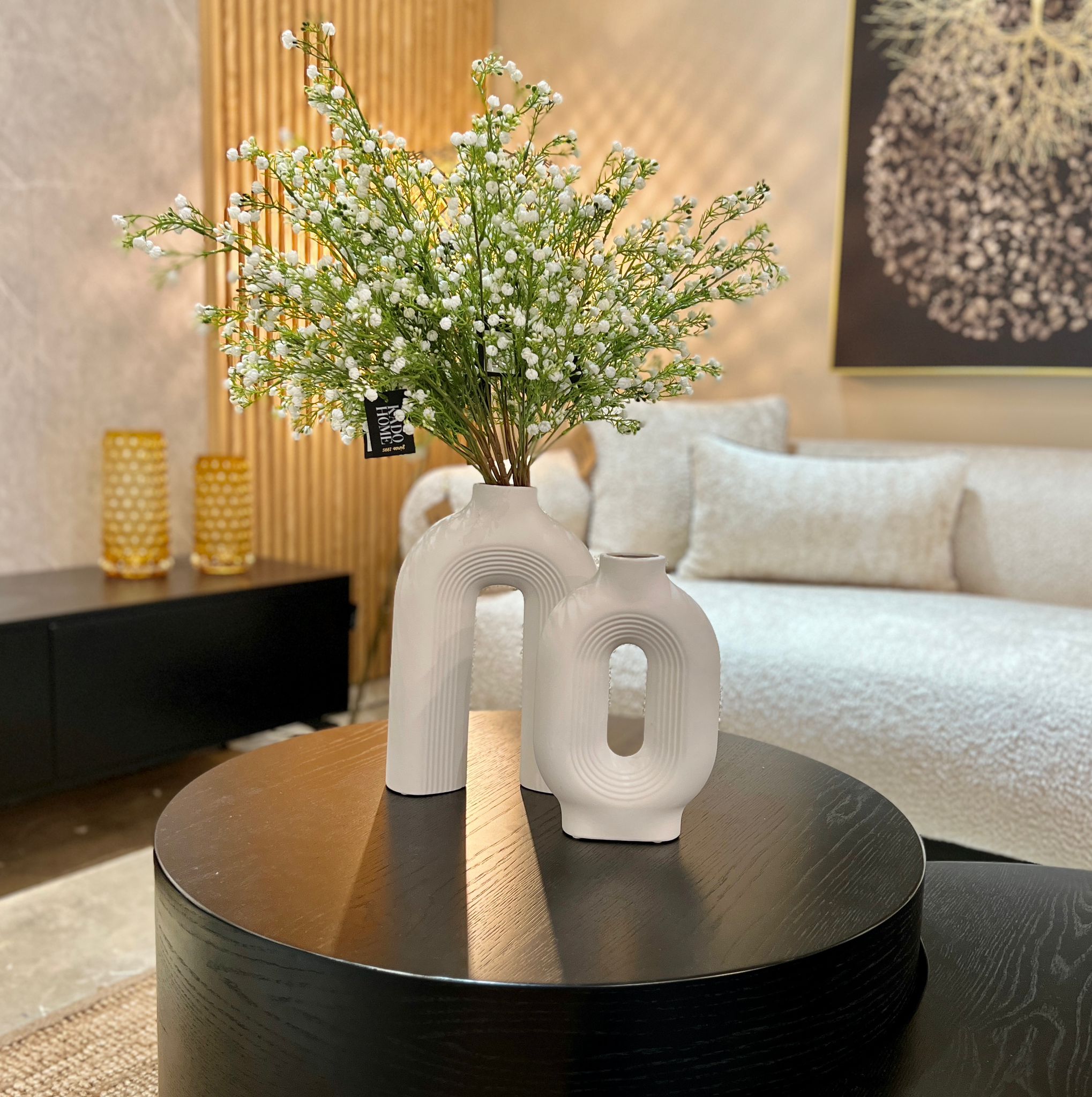 כד לבן שני קנים U כד לבן שני קנים U