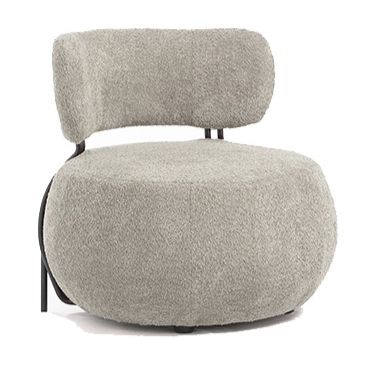 כורסא מעוגלת רגלי ברזל בד בוקלה בז דגם ריי