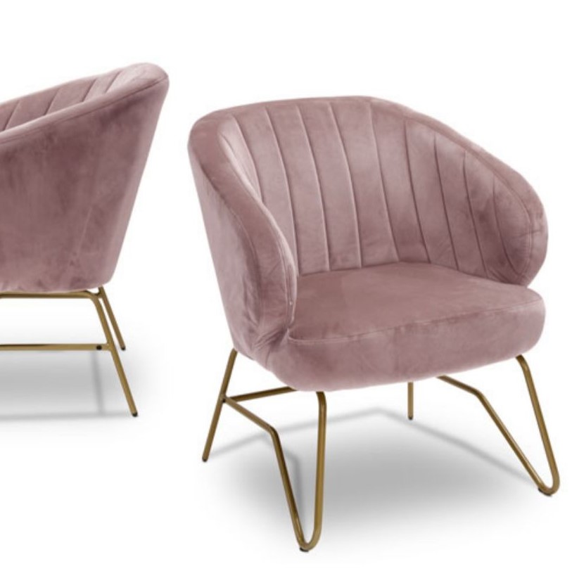 כורסת קטיפה ורודה גולי