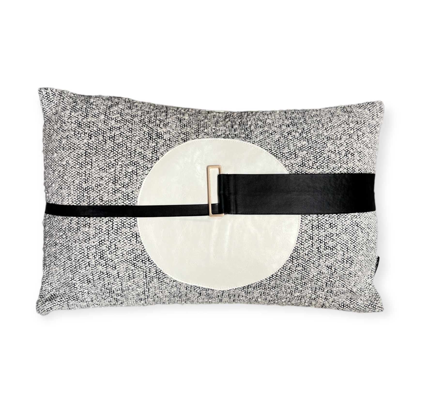 כרית מלבן אפור עיגול שמנת רצועה שחורה כרית מלבן אפור עיגול שמנת רצועה שחורה