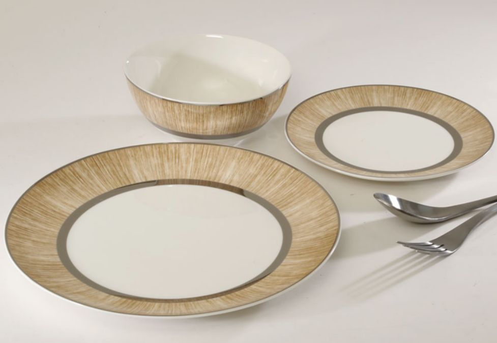 מערכת אוכל 18 חלקים פורצלן בון צ'יינה גולי