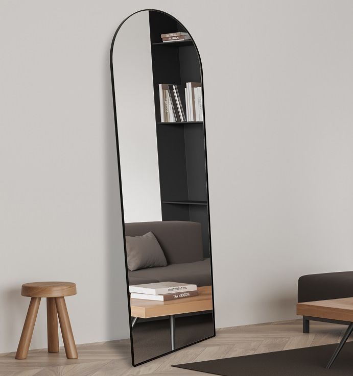 מראה חצי מעוגלת - שחור מראה חצי מעוגלת - שחור