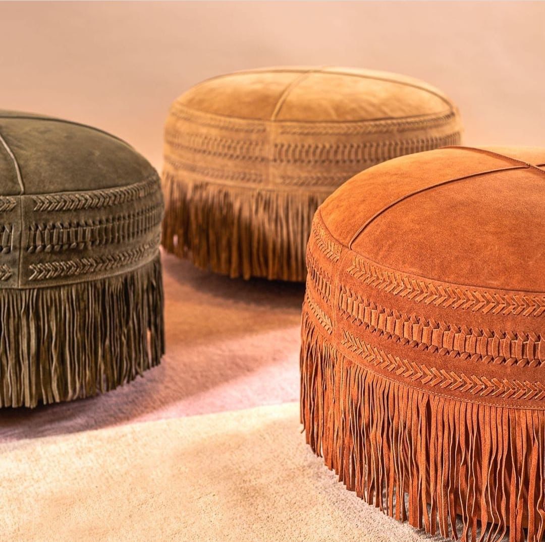 פוף עור ווסט פרנזים כאמל פוף עור ווסט פרנזים כאמל