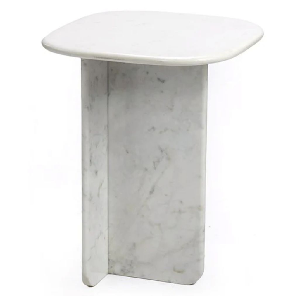 שולחן מרבל בוהו לבן