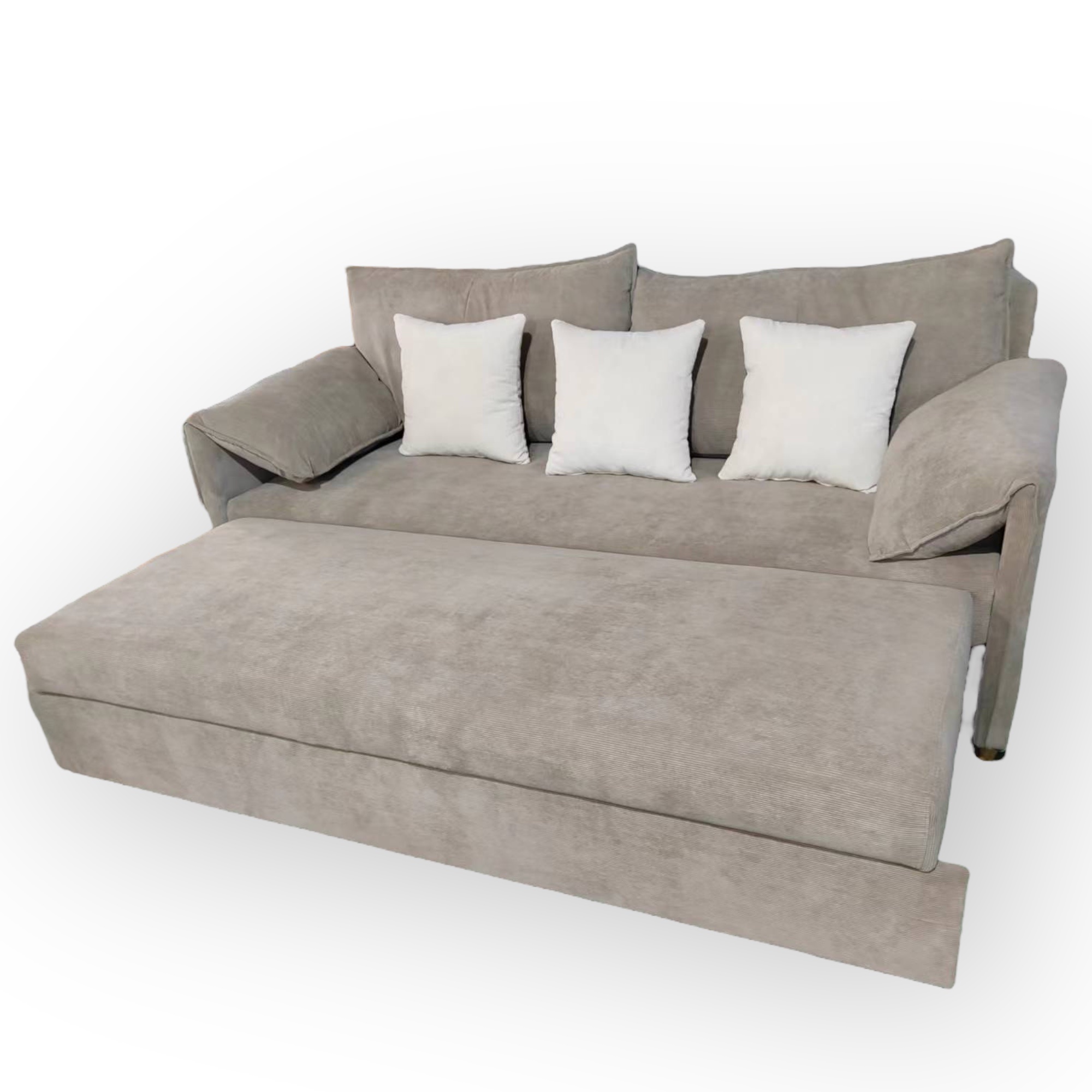 ספה נפתחת למיטת אירוח דגם קימי בד קורדרוי אפור