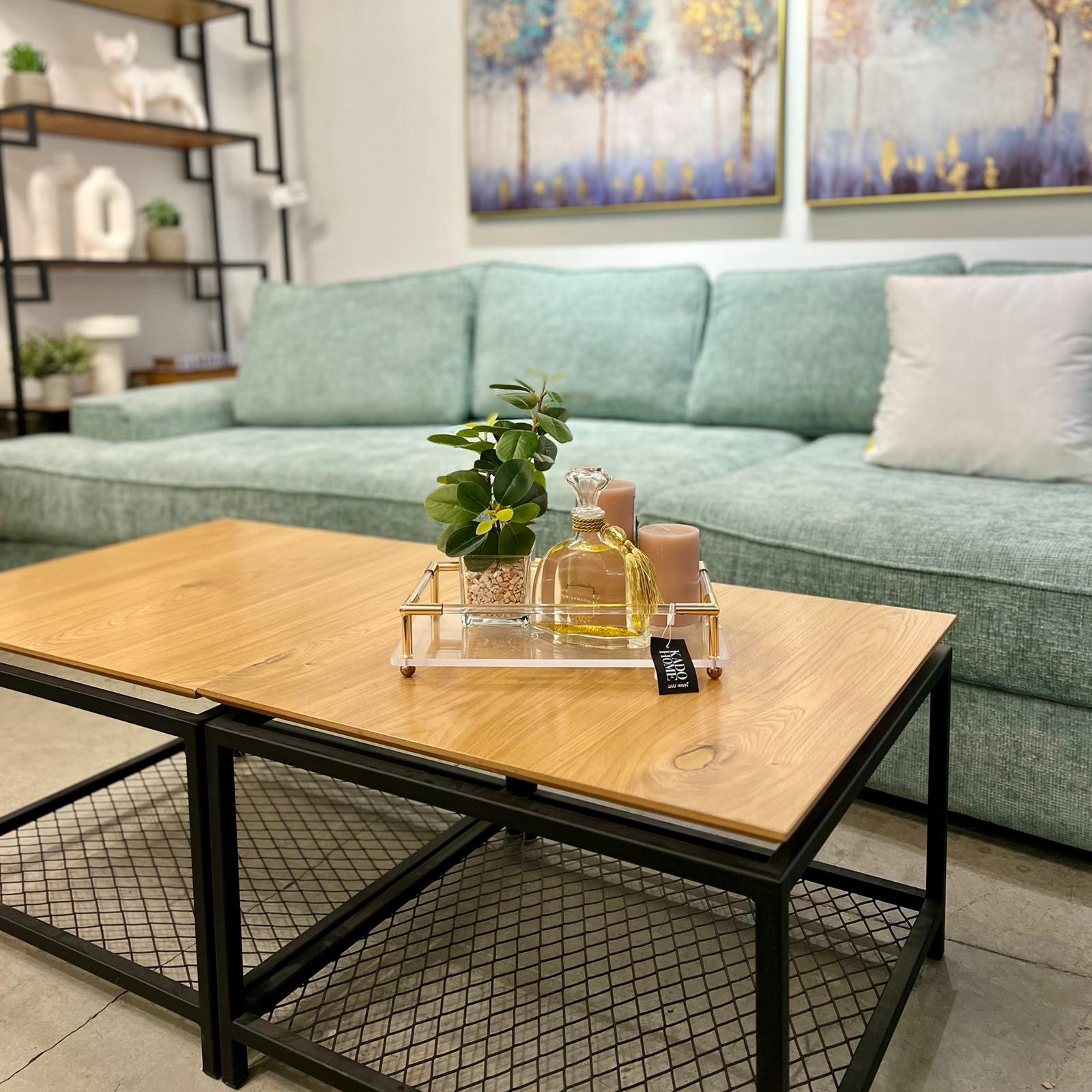 מגש אקרילי פסים זהב קטן דגם איקו