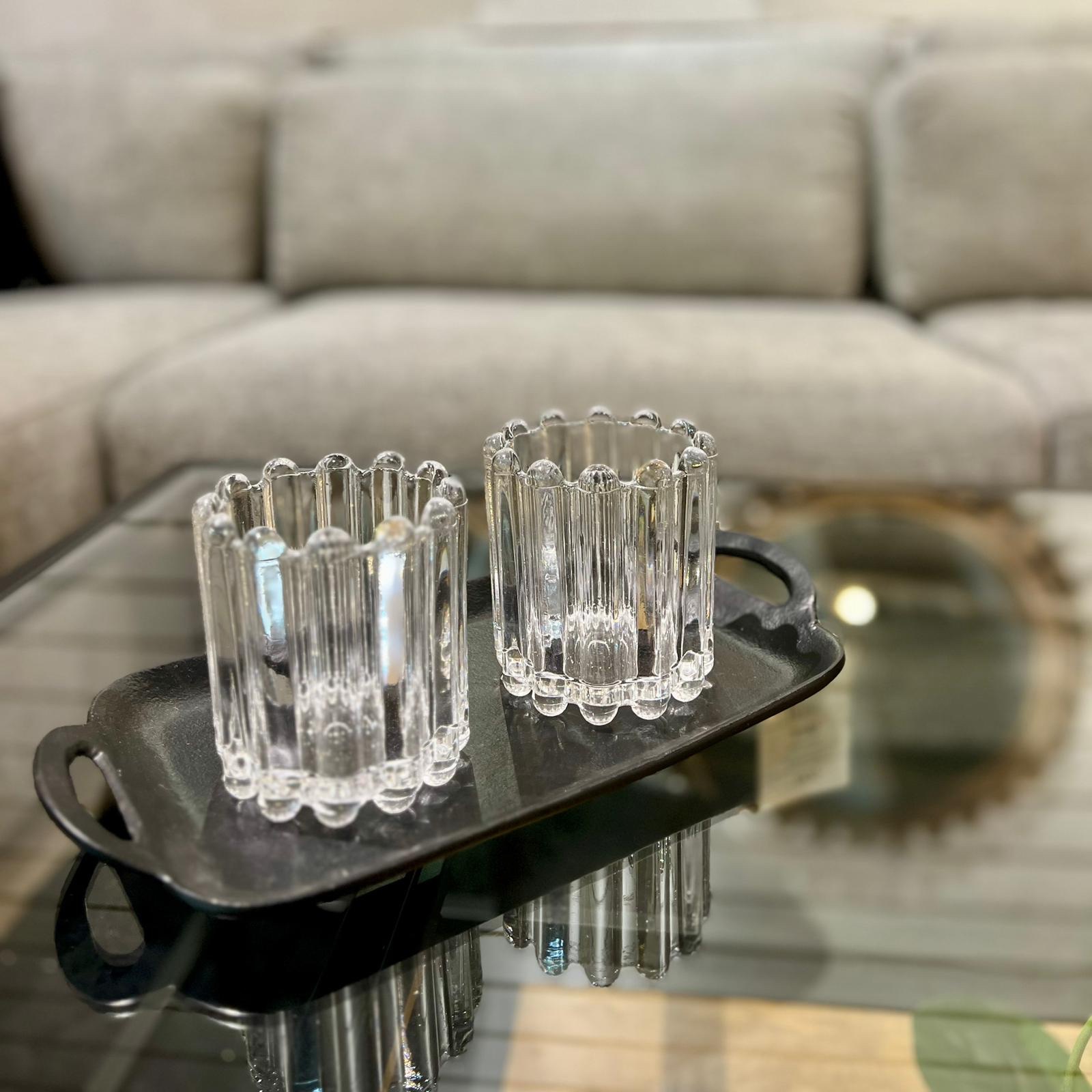 פמוט זכוכית פסים כוס דגם איקו פמוט זכוכית פסים כוס דגם איקו