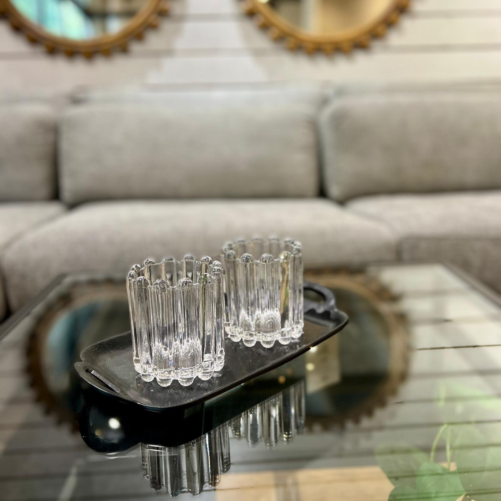 פמוט זכוכית פסים כוס דגם איקו פמוט זכוכית פסים כוס דגם איקו