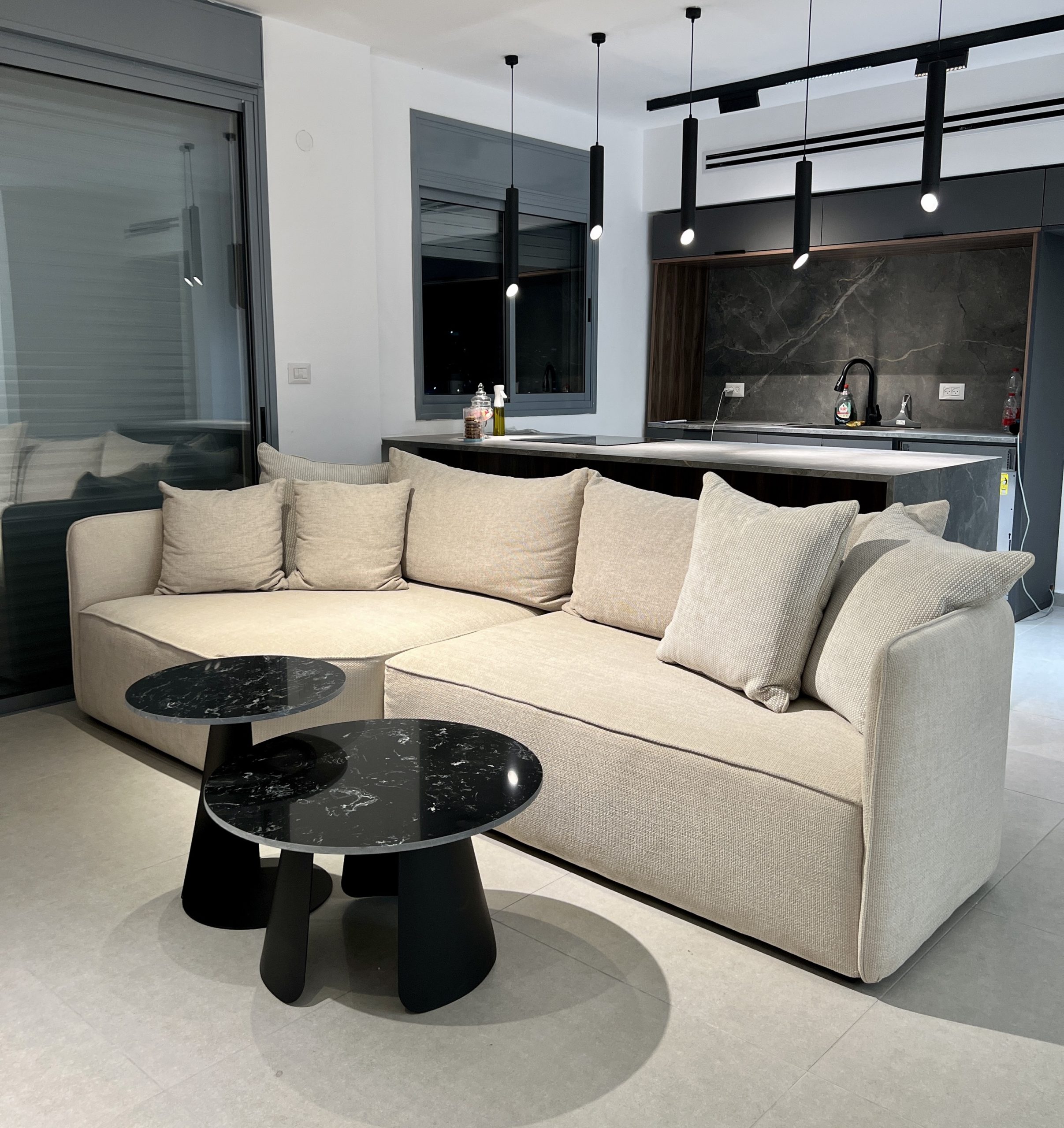 סט שולחנות סלון עגולים דגם איקו מרבל שחור photo number 5