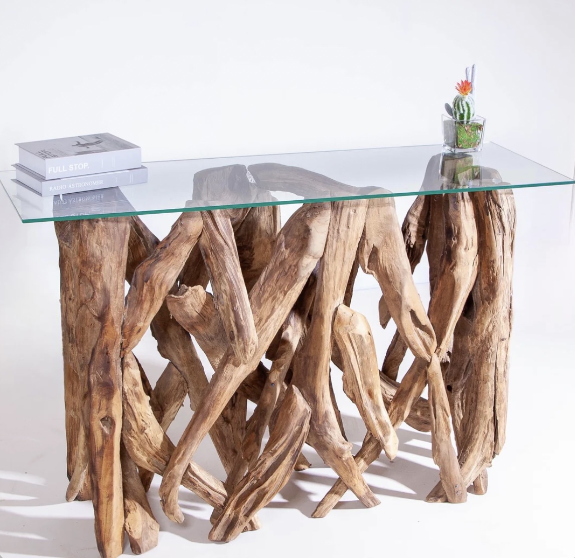 קונסולה דגם גלילה משורשים עם פלטה זכוכית קונסולה דגם גלילה משורשים עם פלטה זכוכית