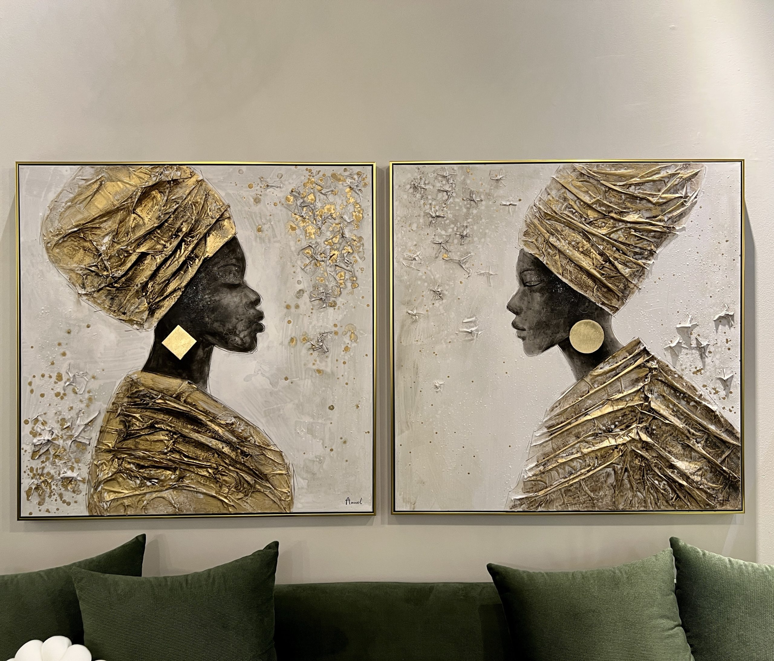 תמונת שמן אפריקאית בשילוב הדפסה אנאל עם מסגרת תמונת שמן אפריקאית בשילוב הדפסה אנאל עם מסגרת