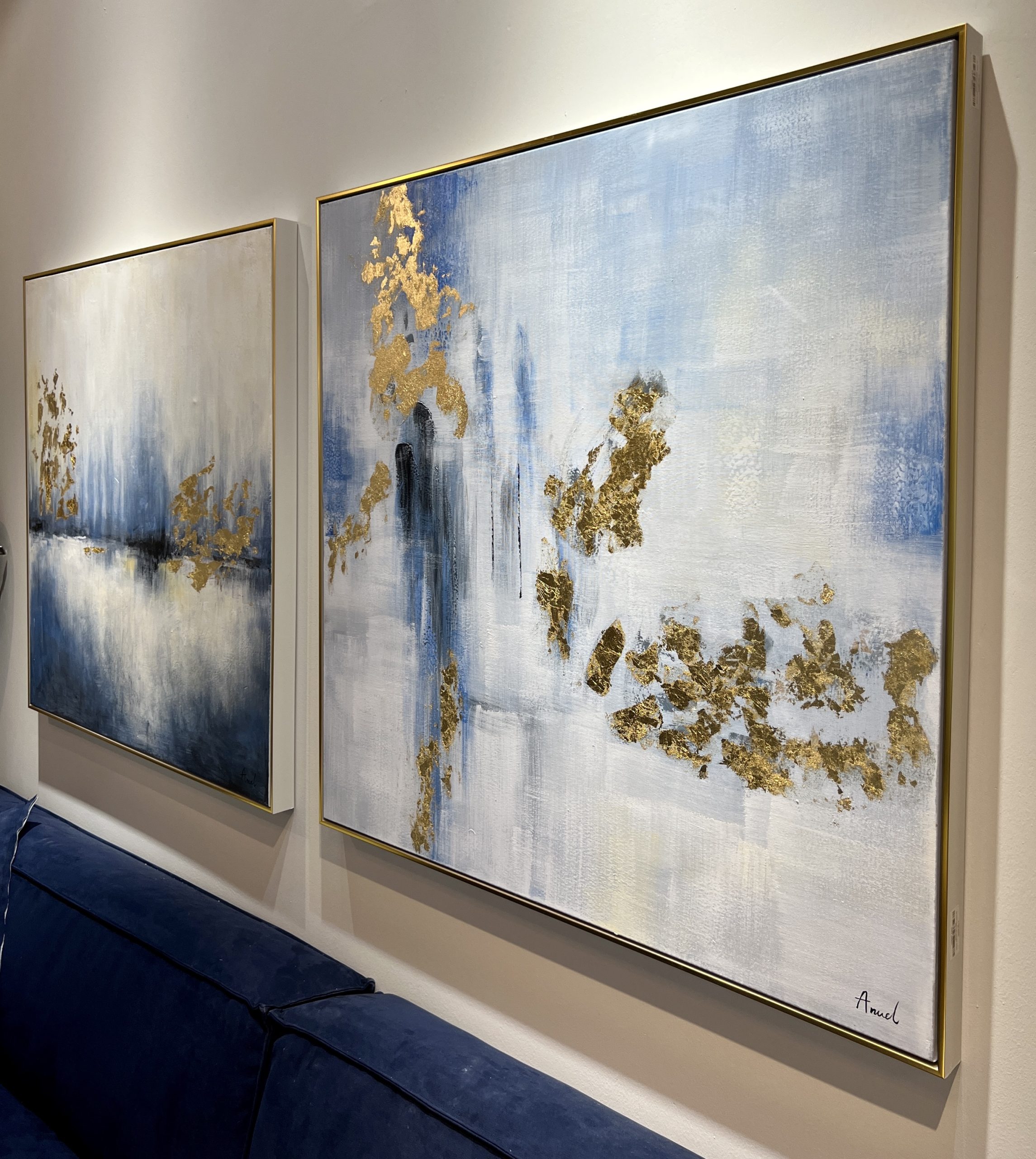 תמונת שמן אנאל מופשטת בשילוב הדפסה עם מסגרת תמונת שמן אנאל מופשטת בשילוב הדפסה עם מסגרת