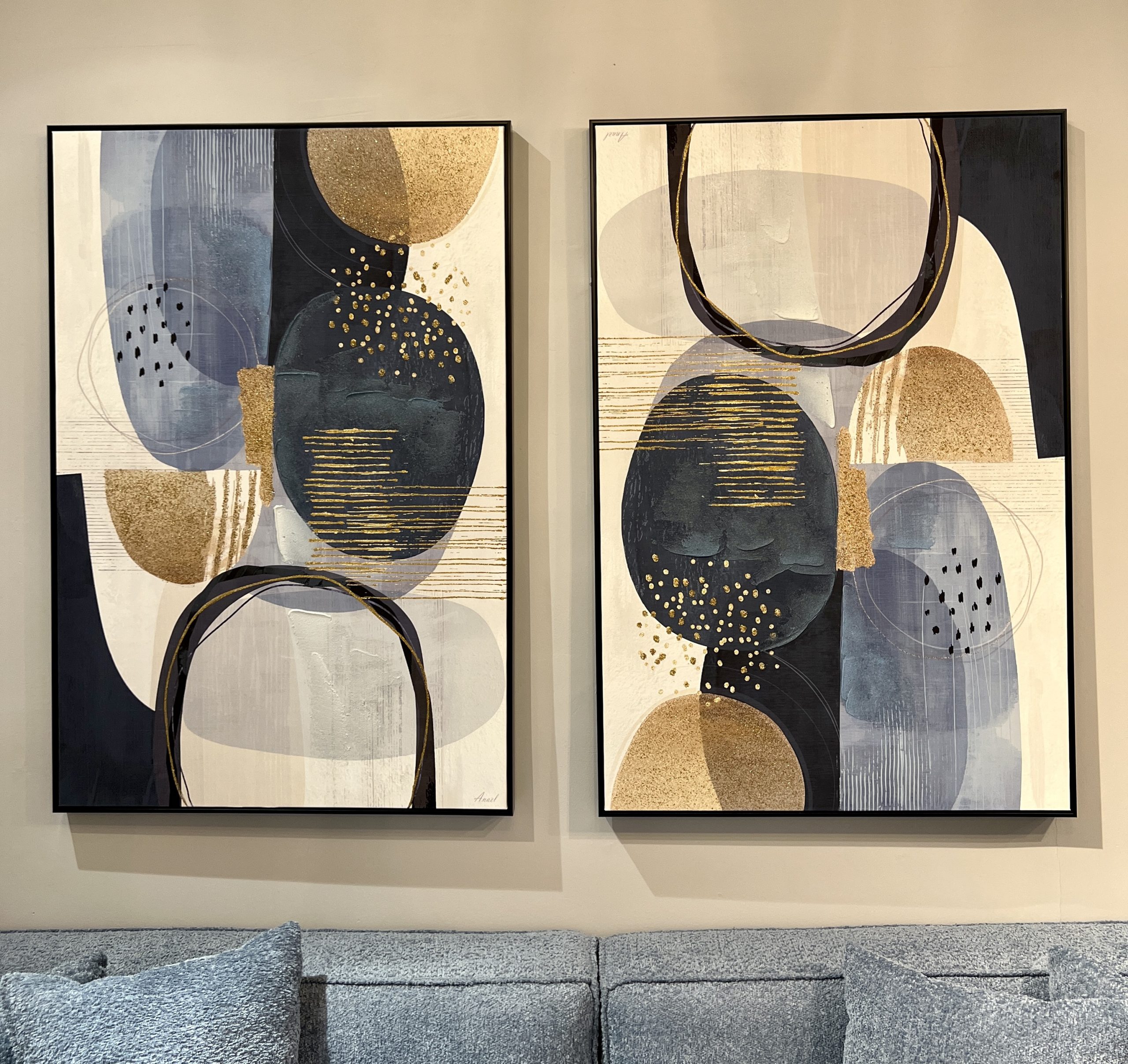 תמונת שמן אנאל אוירה בשילוב הדפסה עם מסגרת תמונת שמן אנאל אוירה בשילוב הדפסה עם מסגרת