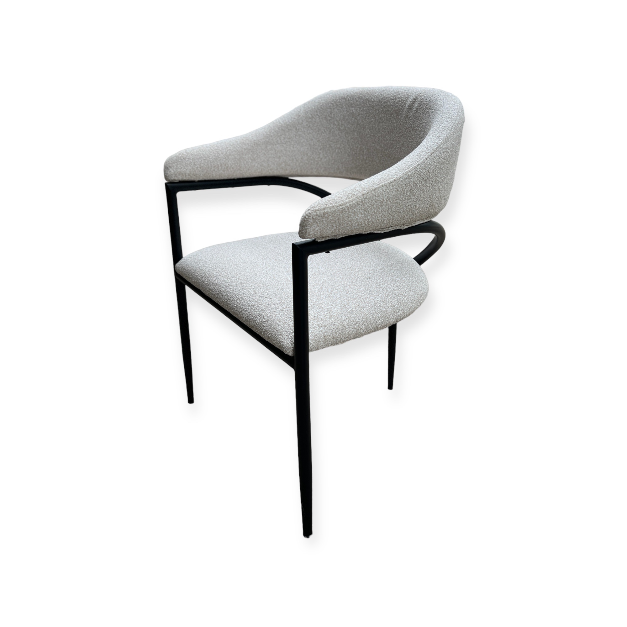 כסא פינת אוכל בלה דגם קימי רגליים שחור בוקלה בז שמנת כסא פינת אוכל בלה דגם קימי רגליים שחור בוקלה בז שמנת