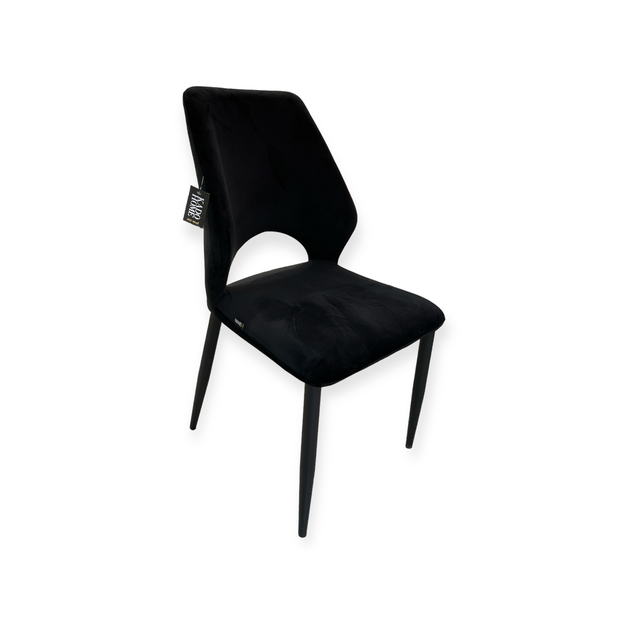 כסא פינת אוכל מרופד בבד קטיפה שחור דגם אנטוניו קימי כסא פינת אוכל מרופד בבד קטיפה שחור דגם אנטוניו קימי