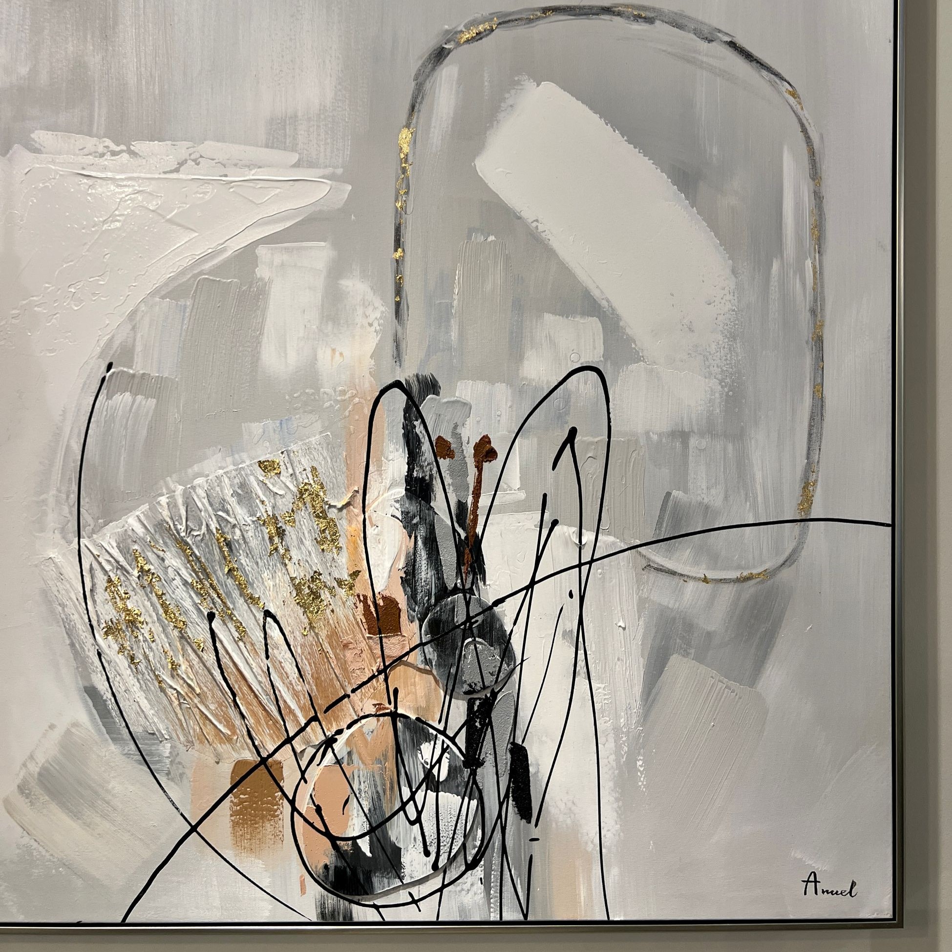 תמונת שמן עבודת יד רקע בהיר בשילוב הדפסה אנאל עם מסגרת 100/100 תמונת שמן עבודת יד רקע בהיר בשילוב הדפסה אנאל עם מסגרת 100/100