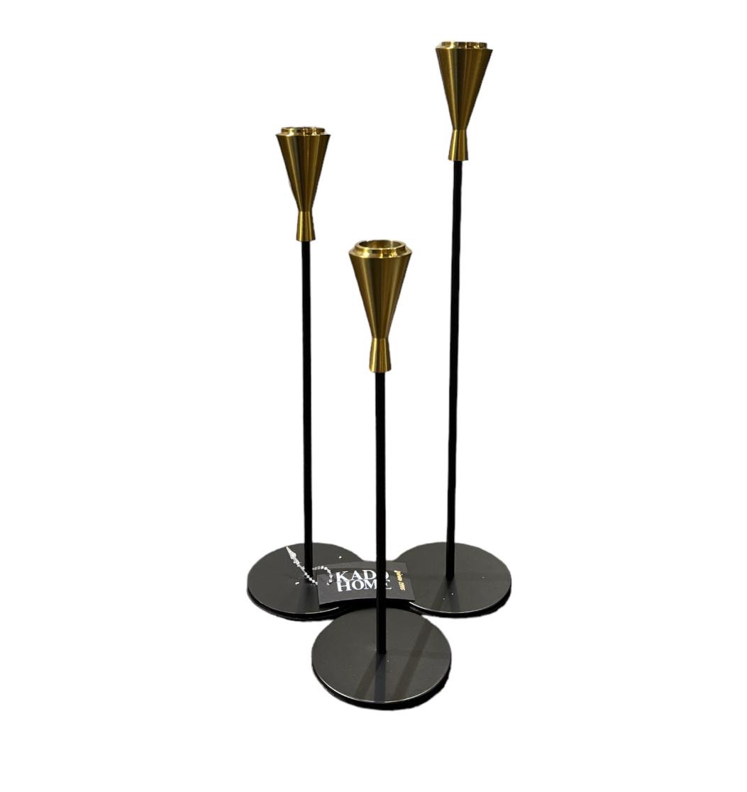 סט 3 פמוטים אקרילי שחור זהב דגם איקו סט 3 פמוטים אקרילי שחור זהב דגם איקו