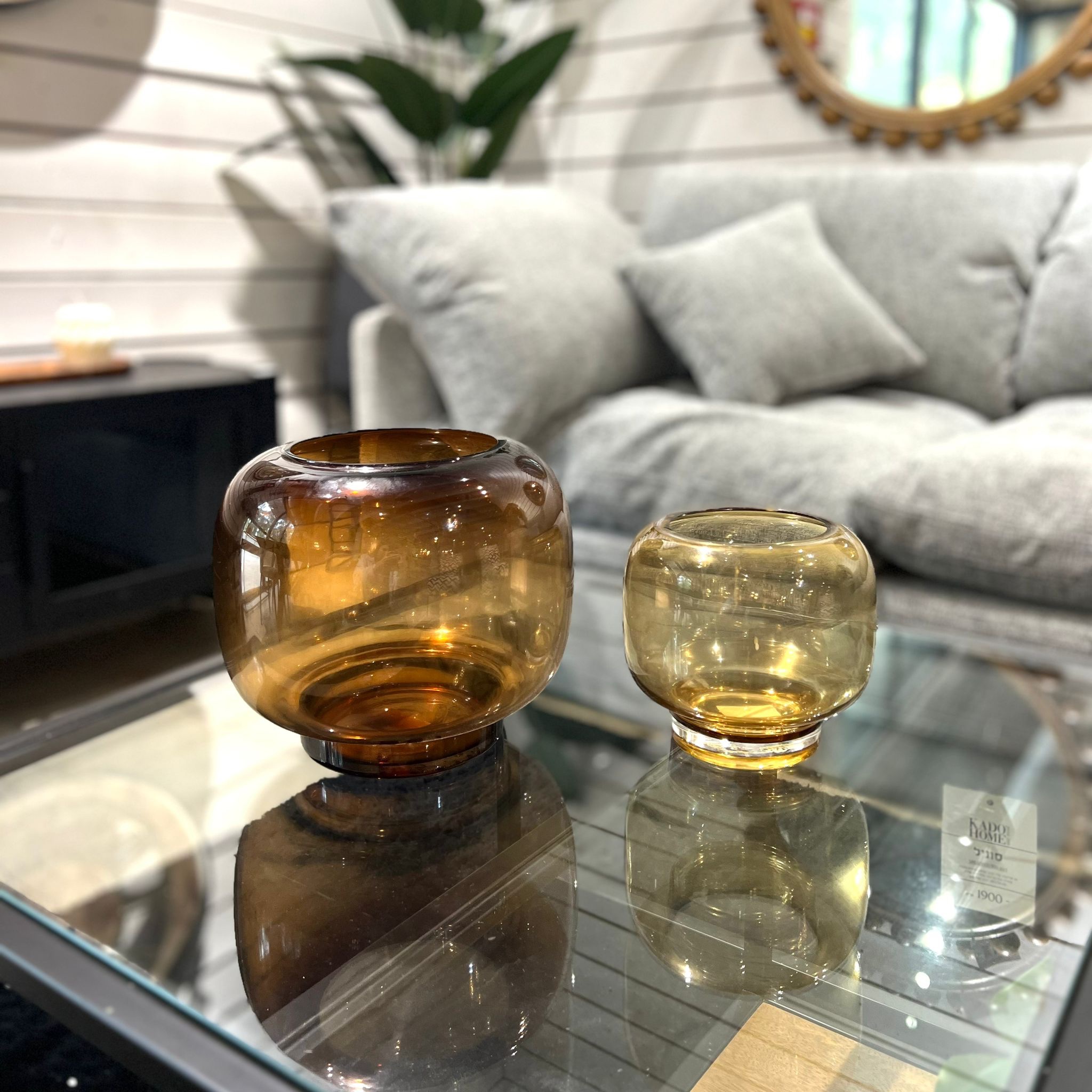 כד זכוכית אמבר עגול דגם איקו כד זכוכית אמבר עגול דגם איקו
