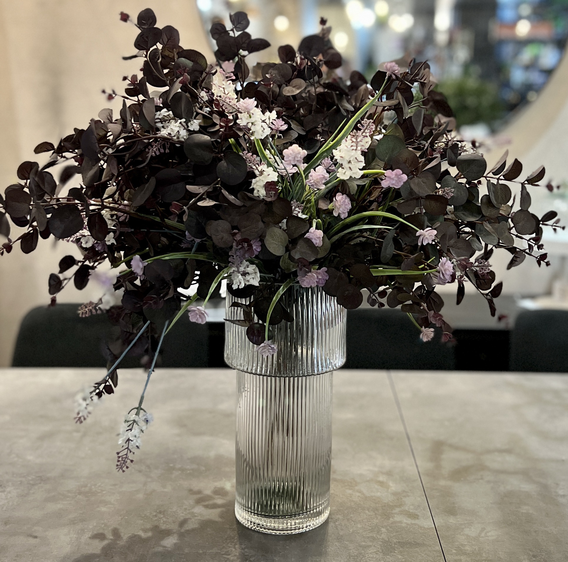 כד זכוכית פסים גבוה פיה רחבה דגם איקו