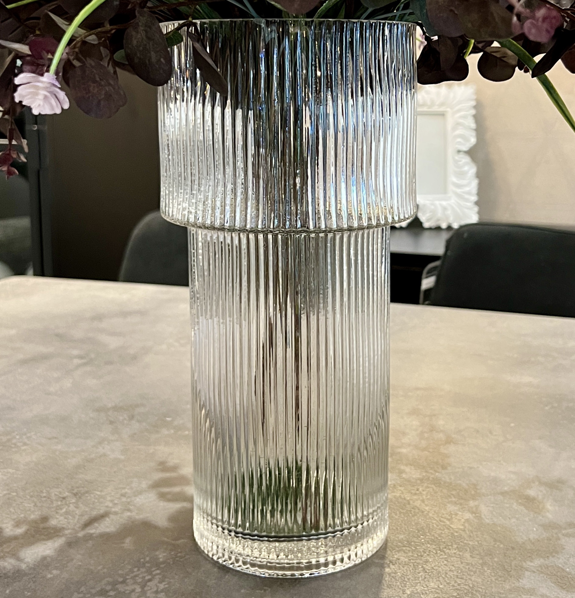 כד זכוכית פסים גבוה פיה רחבה דגם איקו