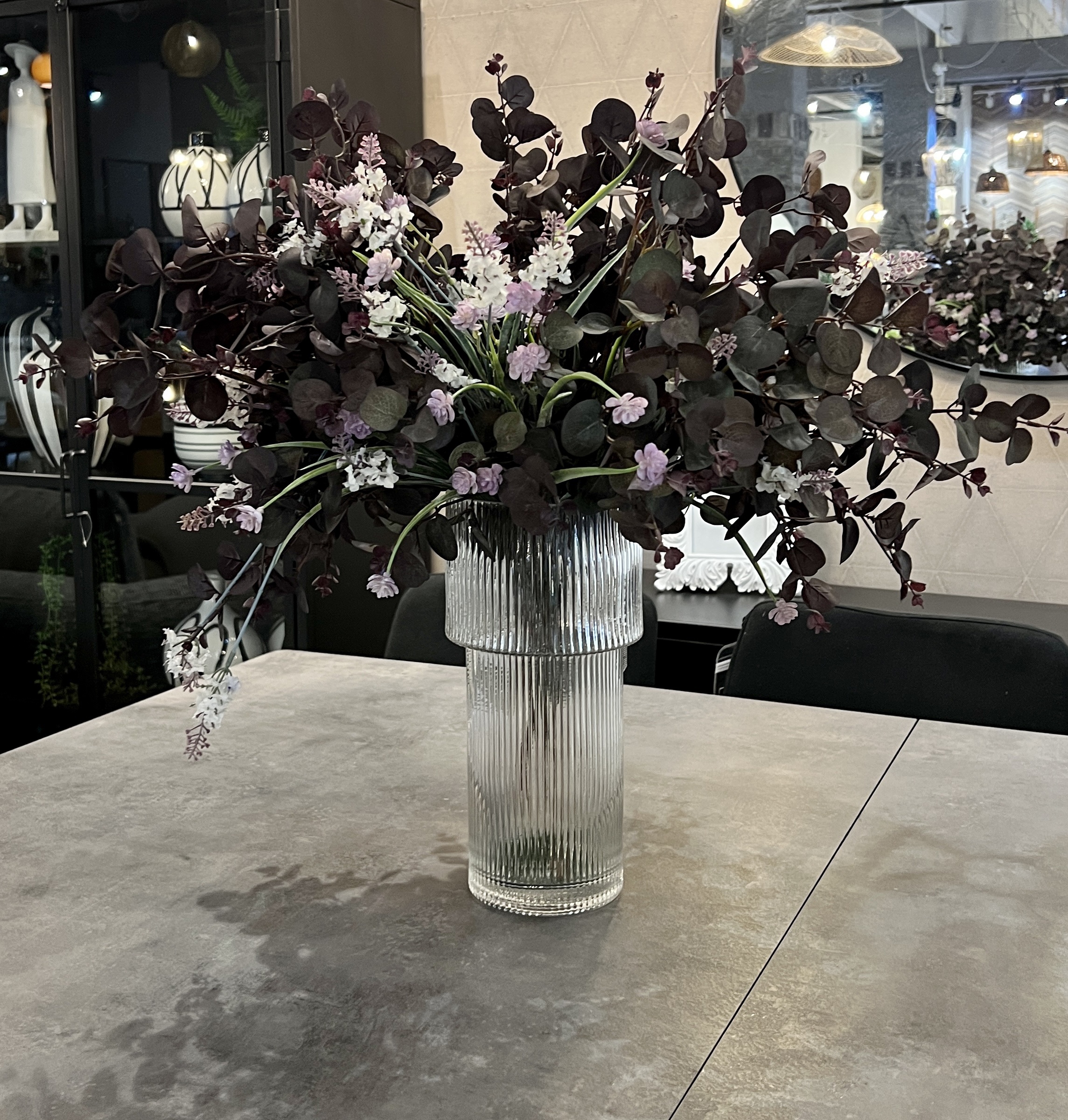 כד זכוכית פסים גבוה פיה רחבה דגם איקו