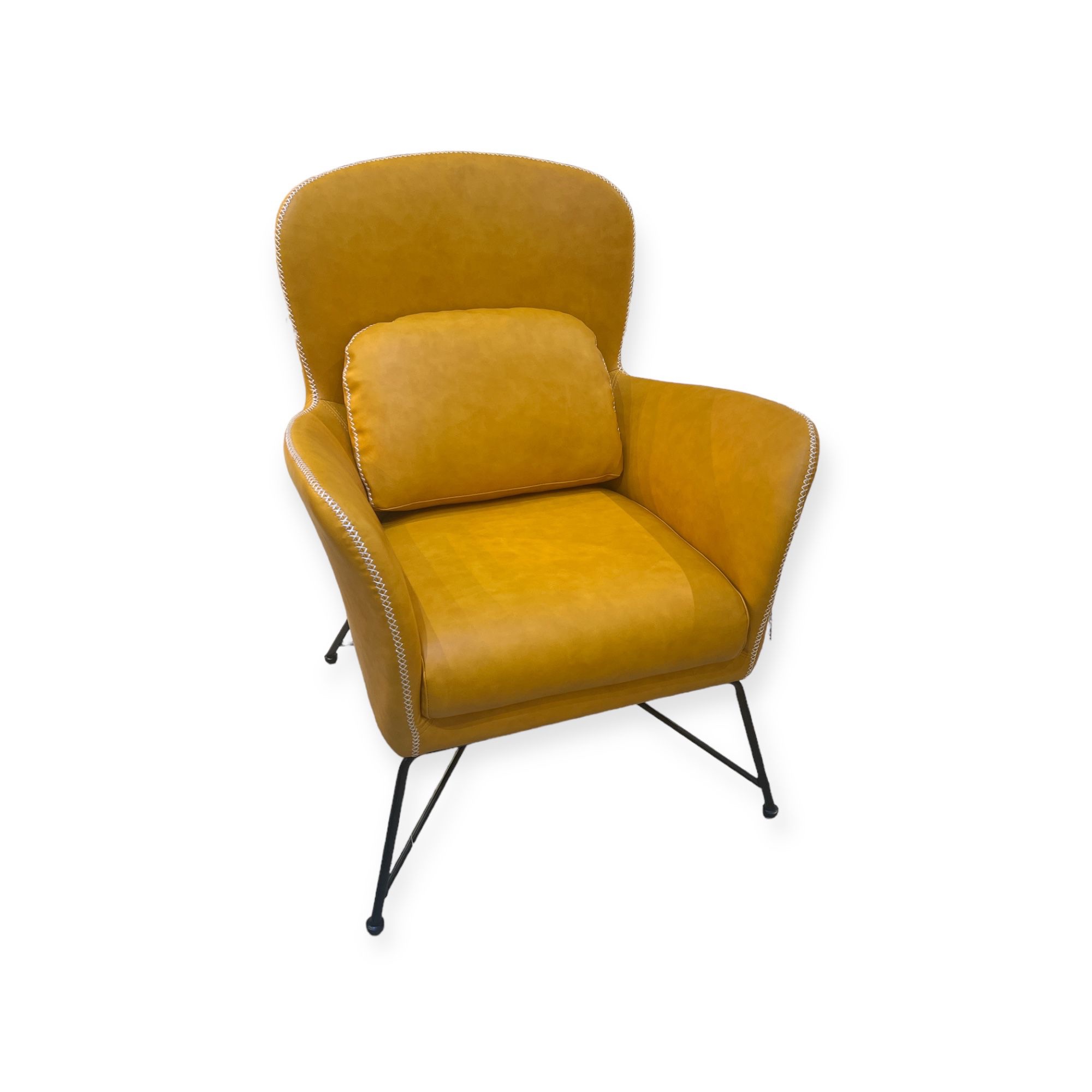 כורסא יוקרתית בד דמוי עור כאמל רגליים ברזל שחור דגם EC059 כורסא יוקרתית בד דמוי עור כאמל רגליים ברזל שחור דגם EC059