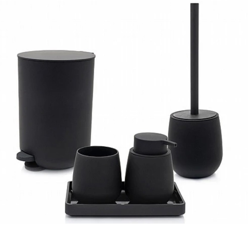 סט אמבטיה שחור דגם אליס סט אמבטיה שחור דגם אליס