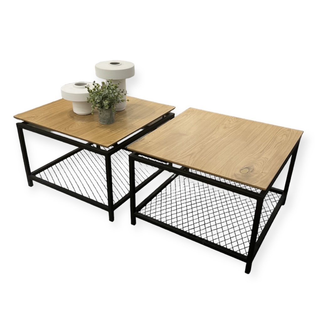 סט שולחנות סלון מרובעים רשת סט שולחנות סלון מרובעים רשת