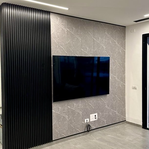 חיפוי קיר פולימרי שחור חלק חיפוי קיר פולימרי שחור חלק