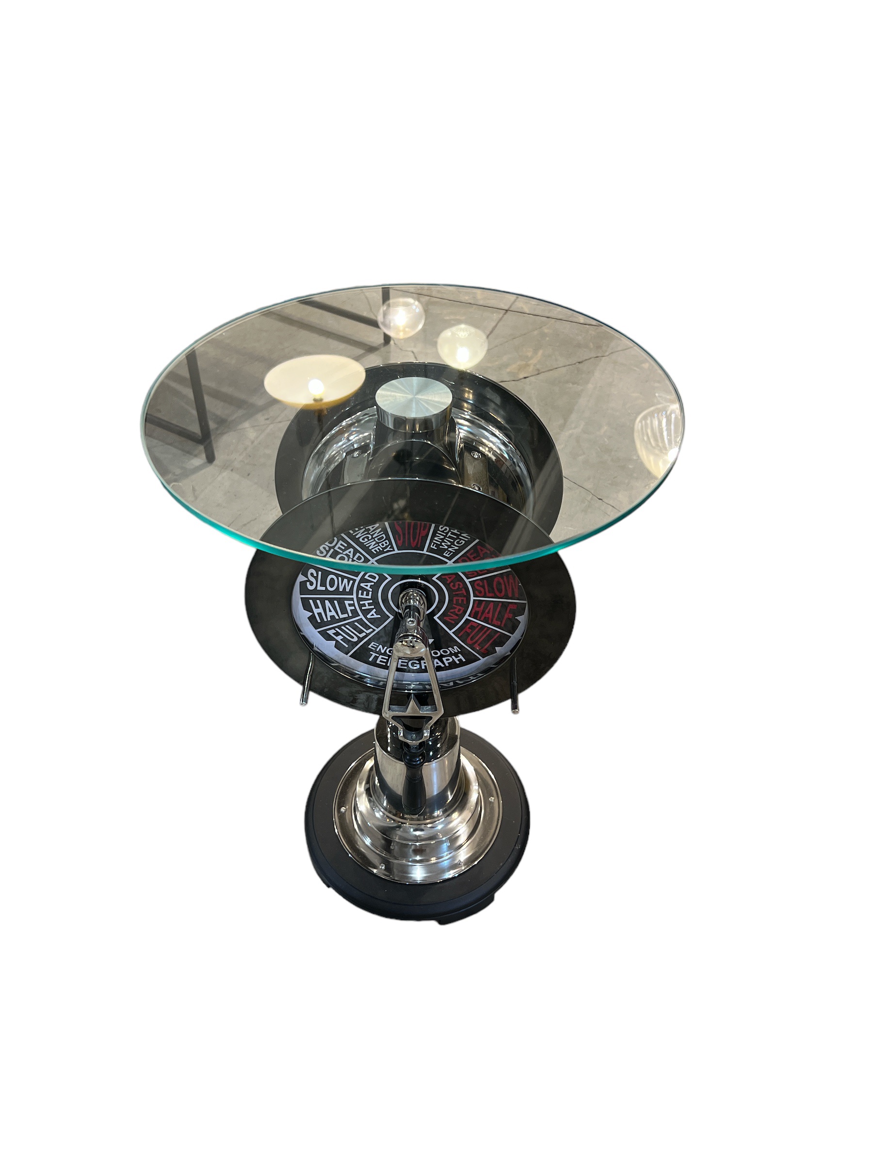 שולחן צד זכוכית מד מהירות אונייה טלגרף דגם מטריקס שולחן צד זכוכית מד מהירות אונייה טלגרף דגם מטריקס