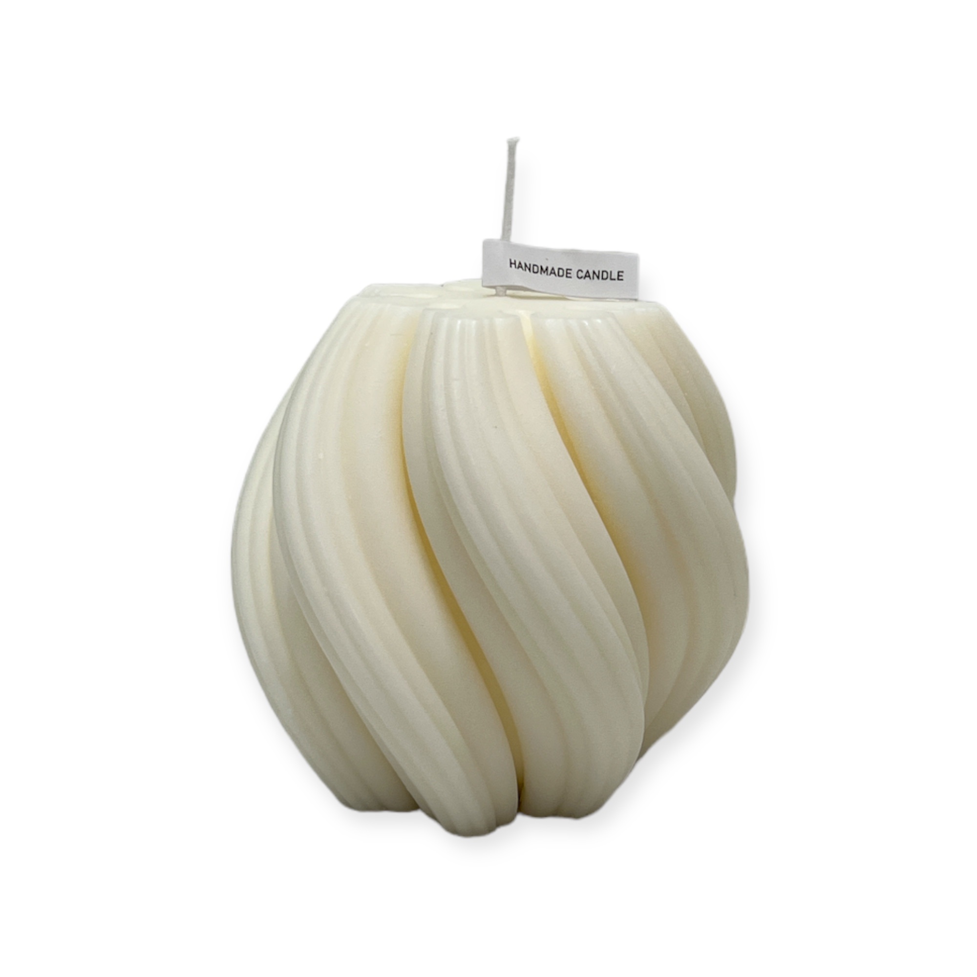 נר מלופף עגול שמנת דגם איקו נר מלופף עגול שמנת דגם איקו