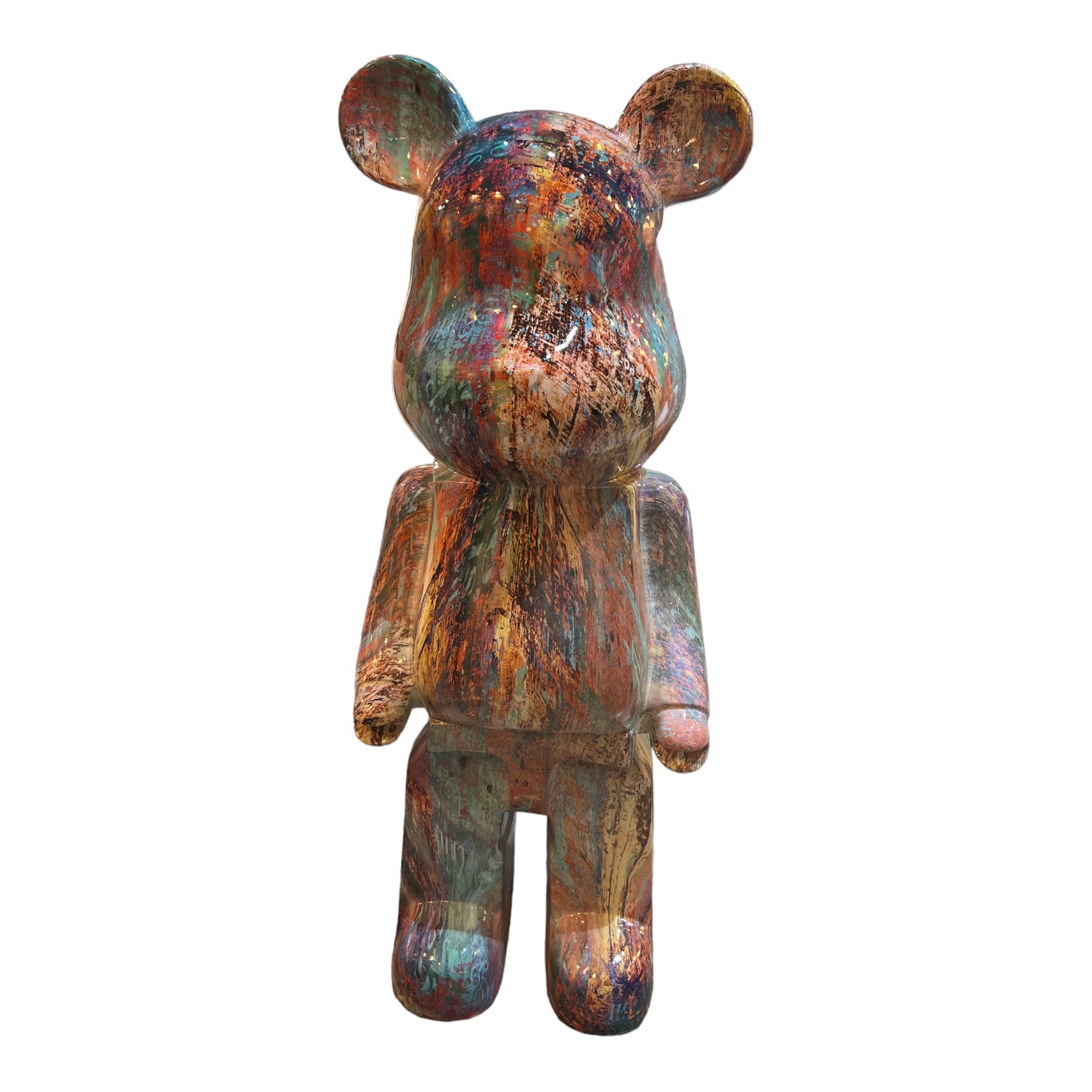 פסל דובי צבעוני מעוצב ענק צבעוני דגם אליס