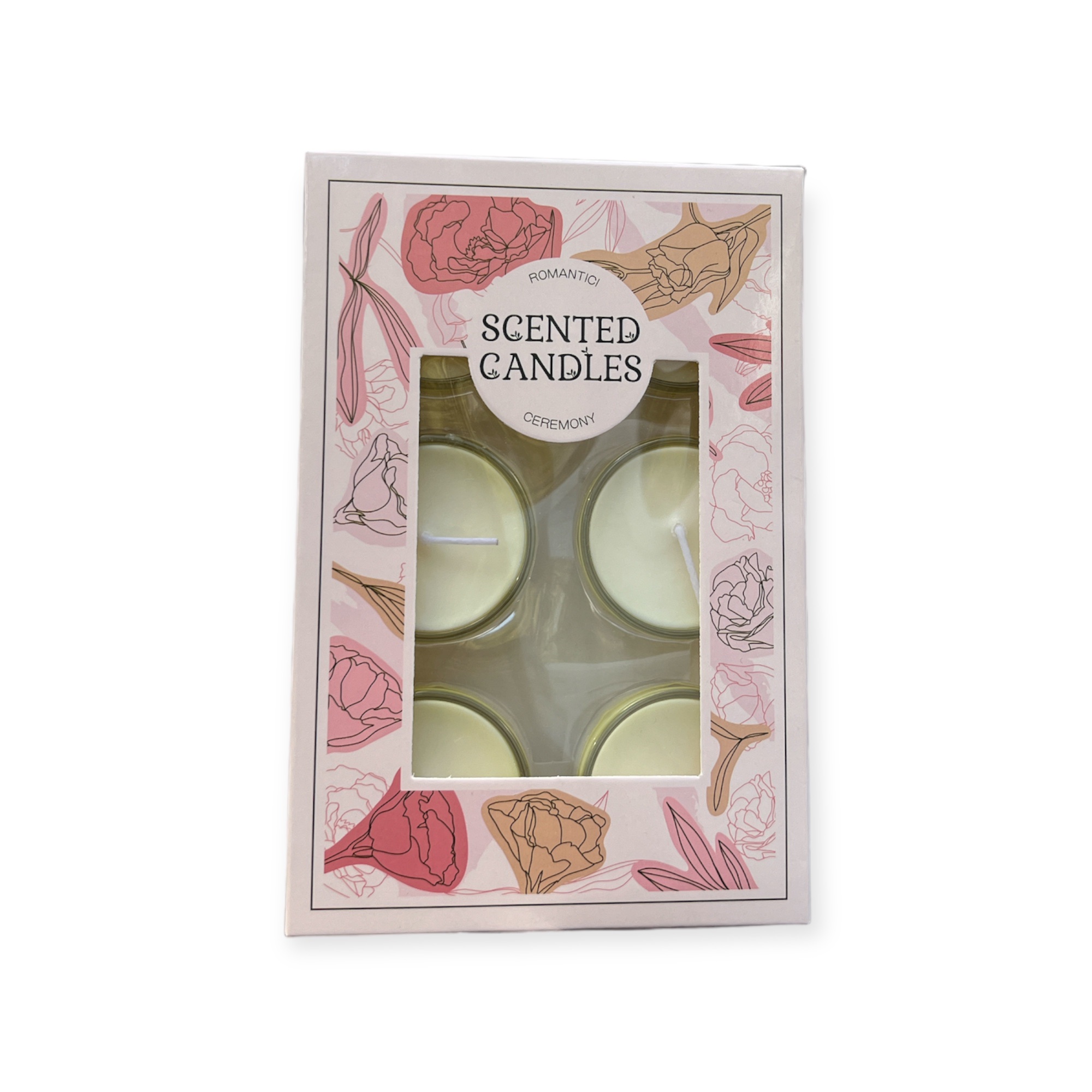 סט 6 נרות עגולים שטוחים דגם אליס סט 6 נרות עגולים שטוחים דגם אליס