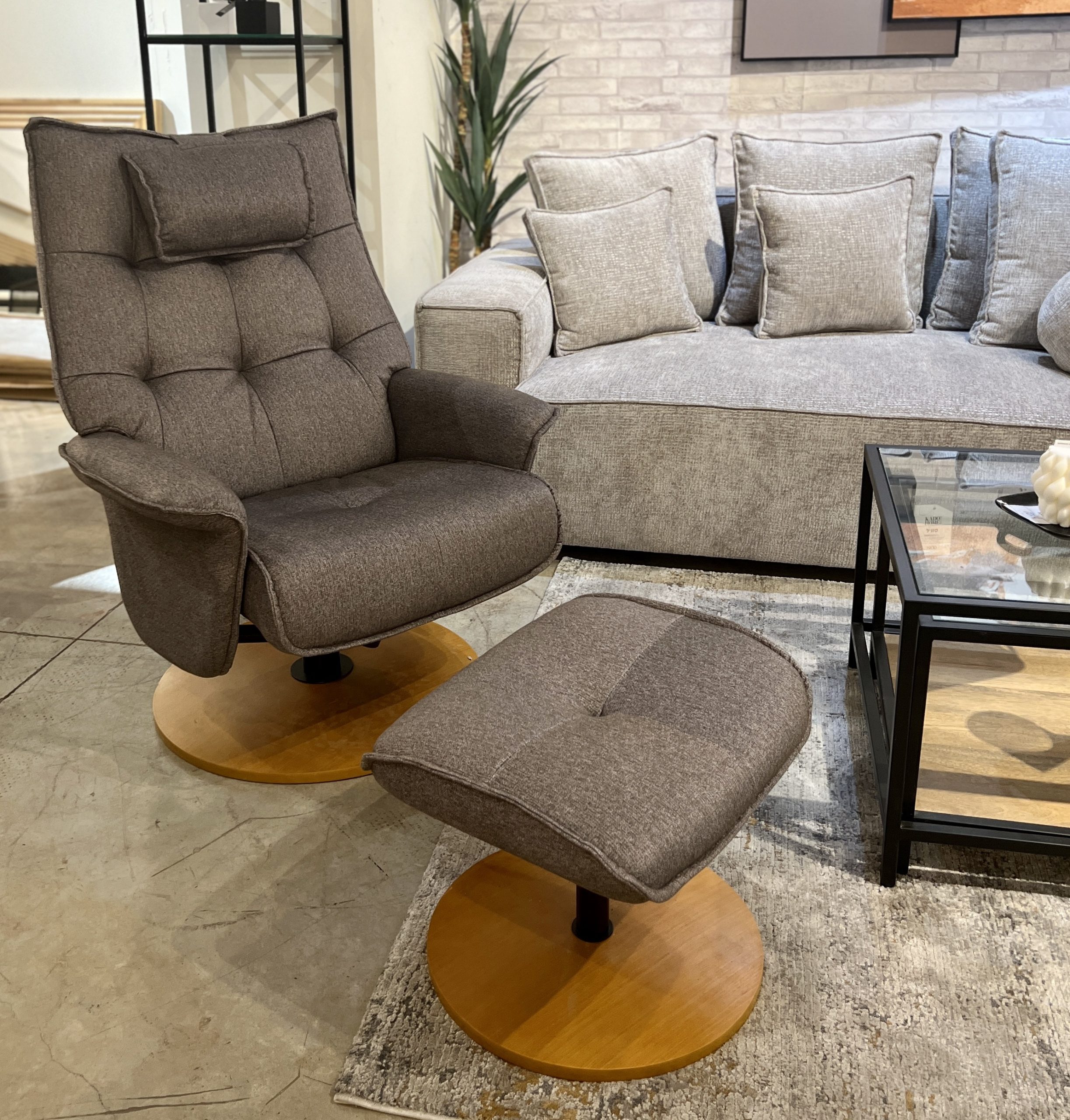 כורסא והדום מסתובבים דגם אינפיניטי אפור במבצע!