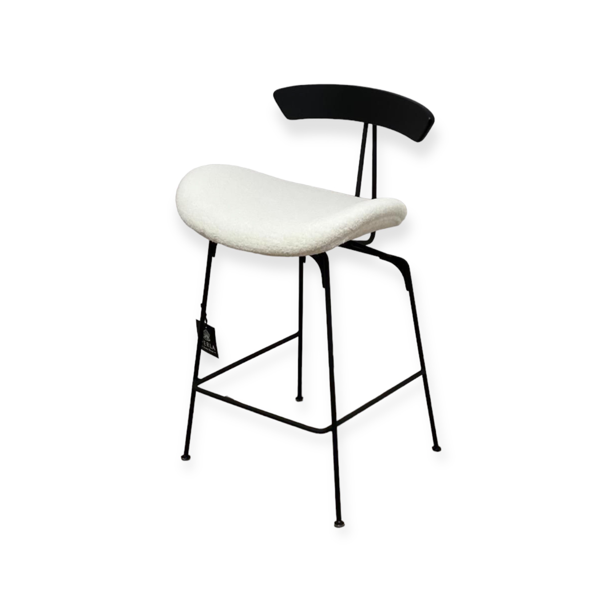 כיסא בר דגם ספיידר שחור מושב שמנת כיסא בר דגם ספיידר שחור מושב שמנת