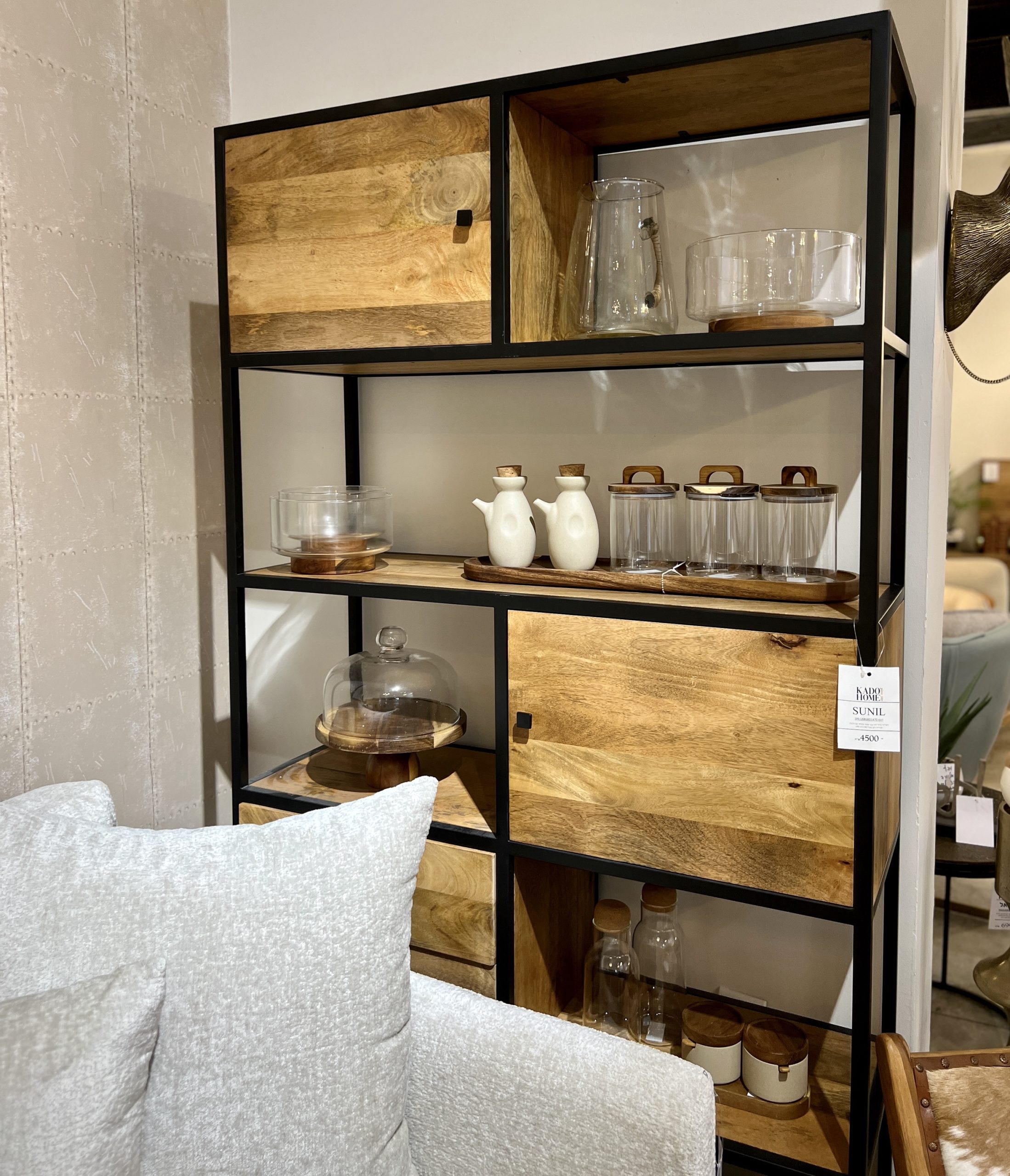 צנצנת זכוכית שקופה מכסה עץ דגם אליס