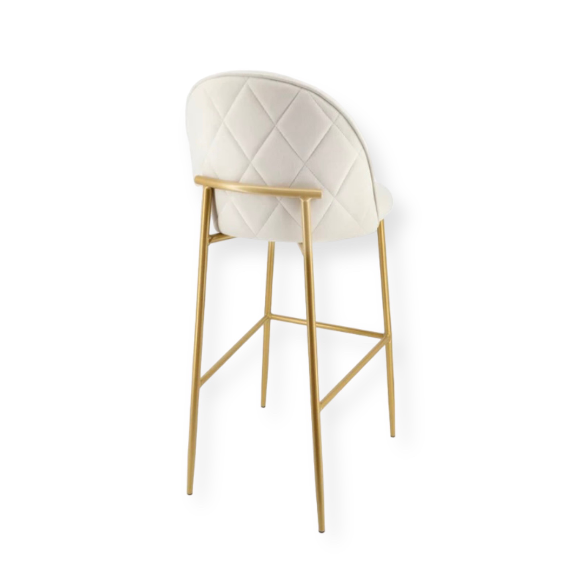 כיסא בר דגם רויאל קטיפה שמנת רגל זהב כיסא בר דגם רויאל קטיפה שמנת רגל זהב