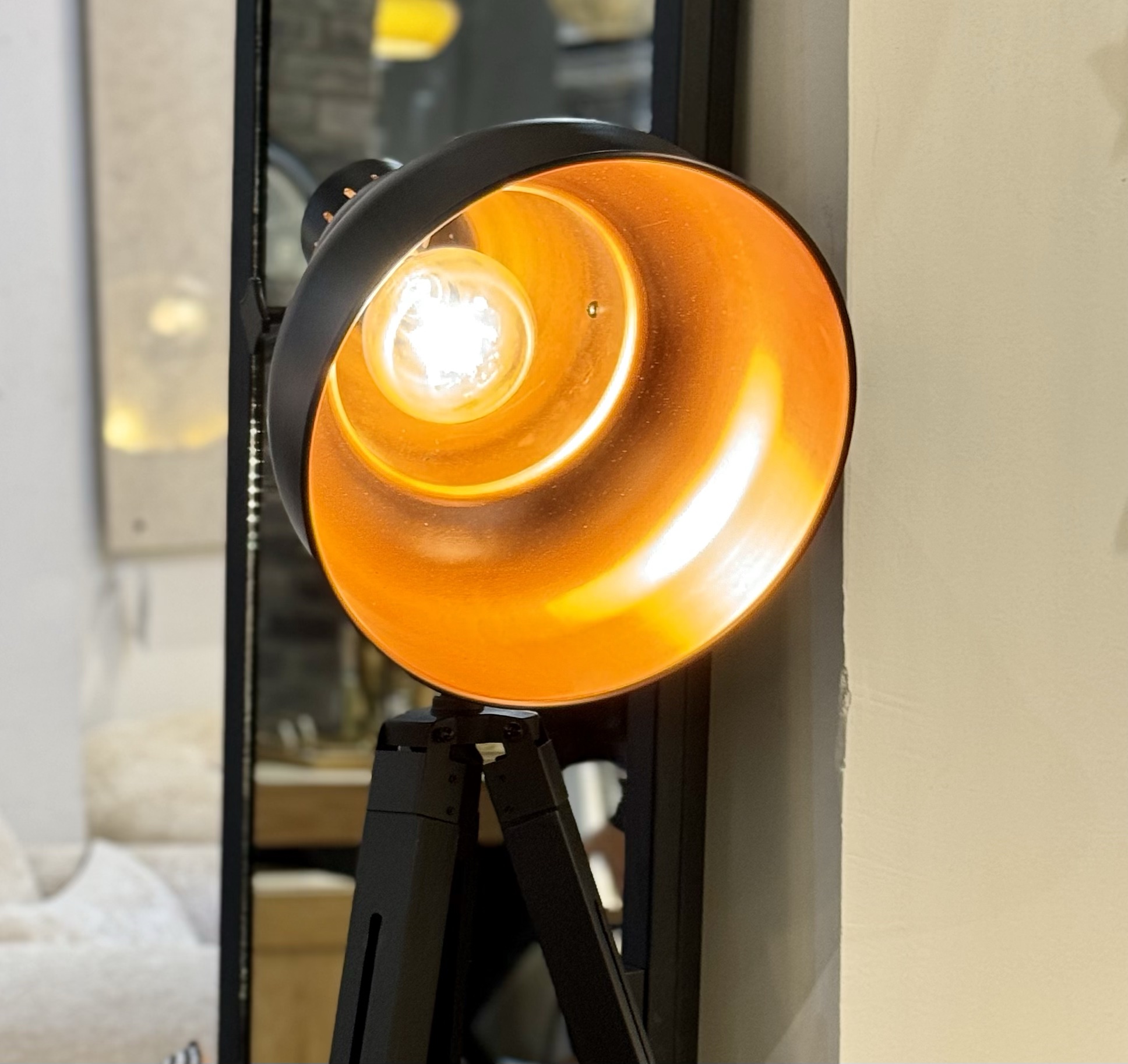 מנורה רצפה שחורה אהיל ברזל שחור דגם אליס מנורה רצפה שחורה אהיל ברזל שחור דגם אליס