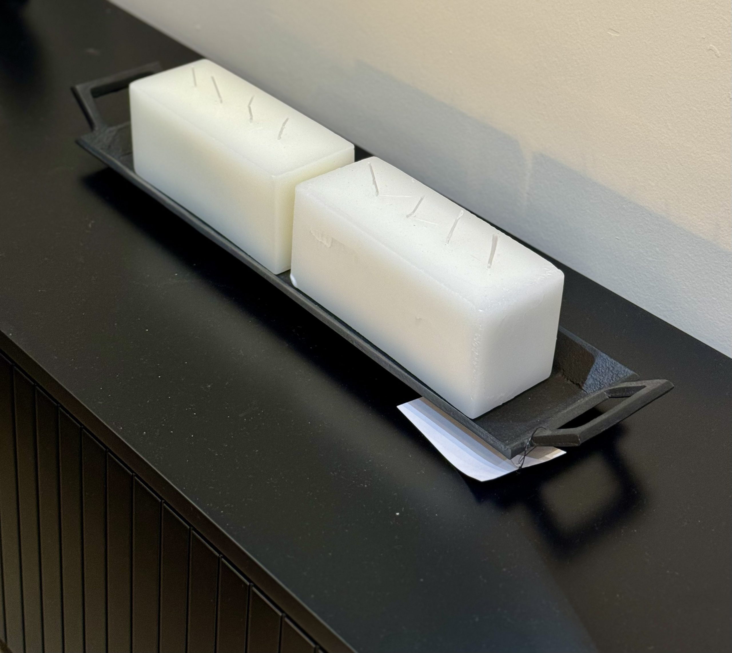 נר לבן שמנת מלבני גדול דגם אליס נר לבן שמנת מלבני גדול דגם אליס